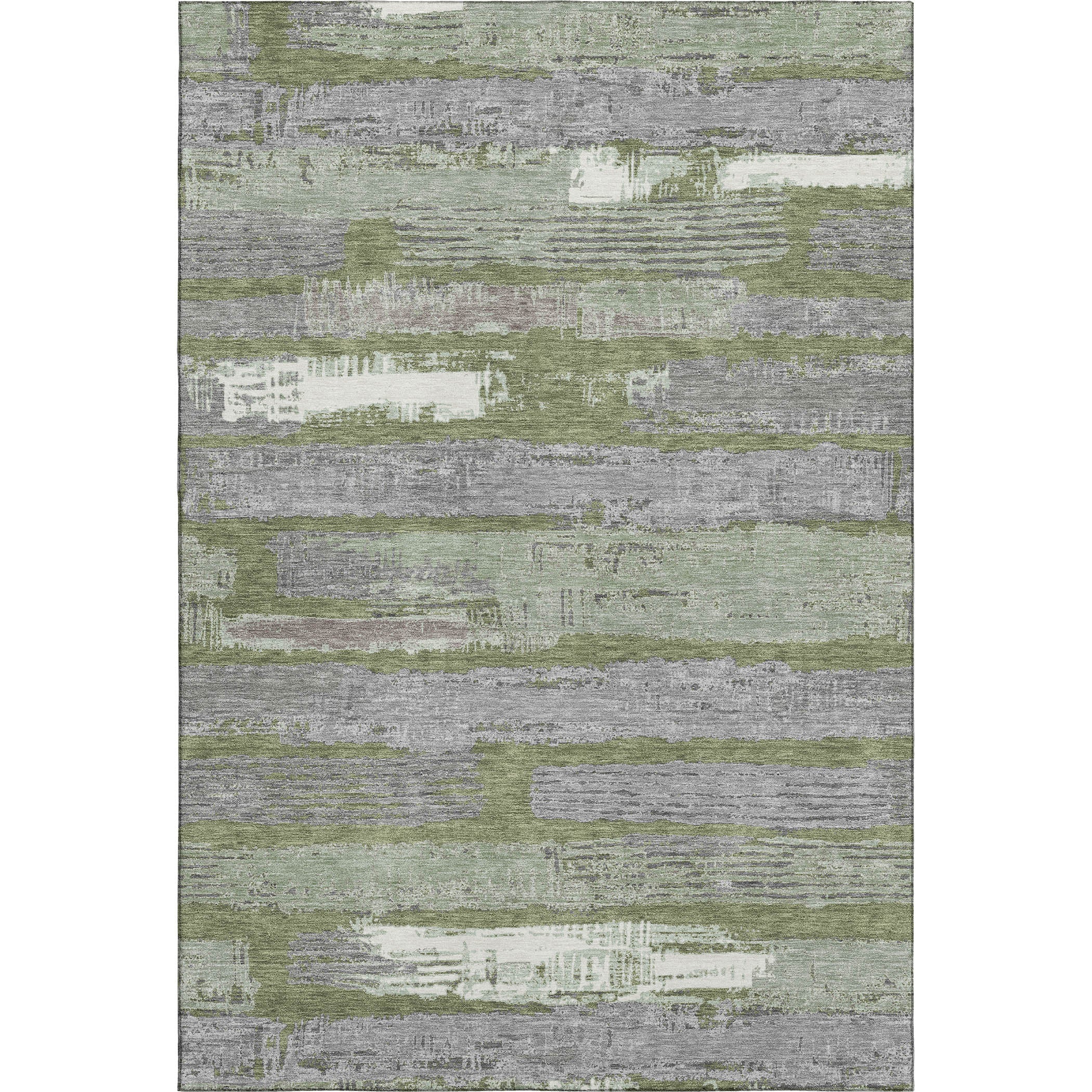 Chiang Mai Machine Washable Transitional Olive Green Rug 2'6" x 3'10" #shape_Rectangle