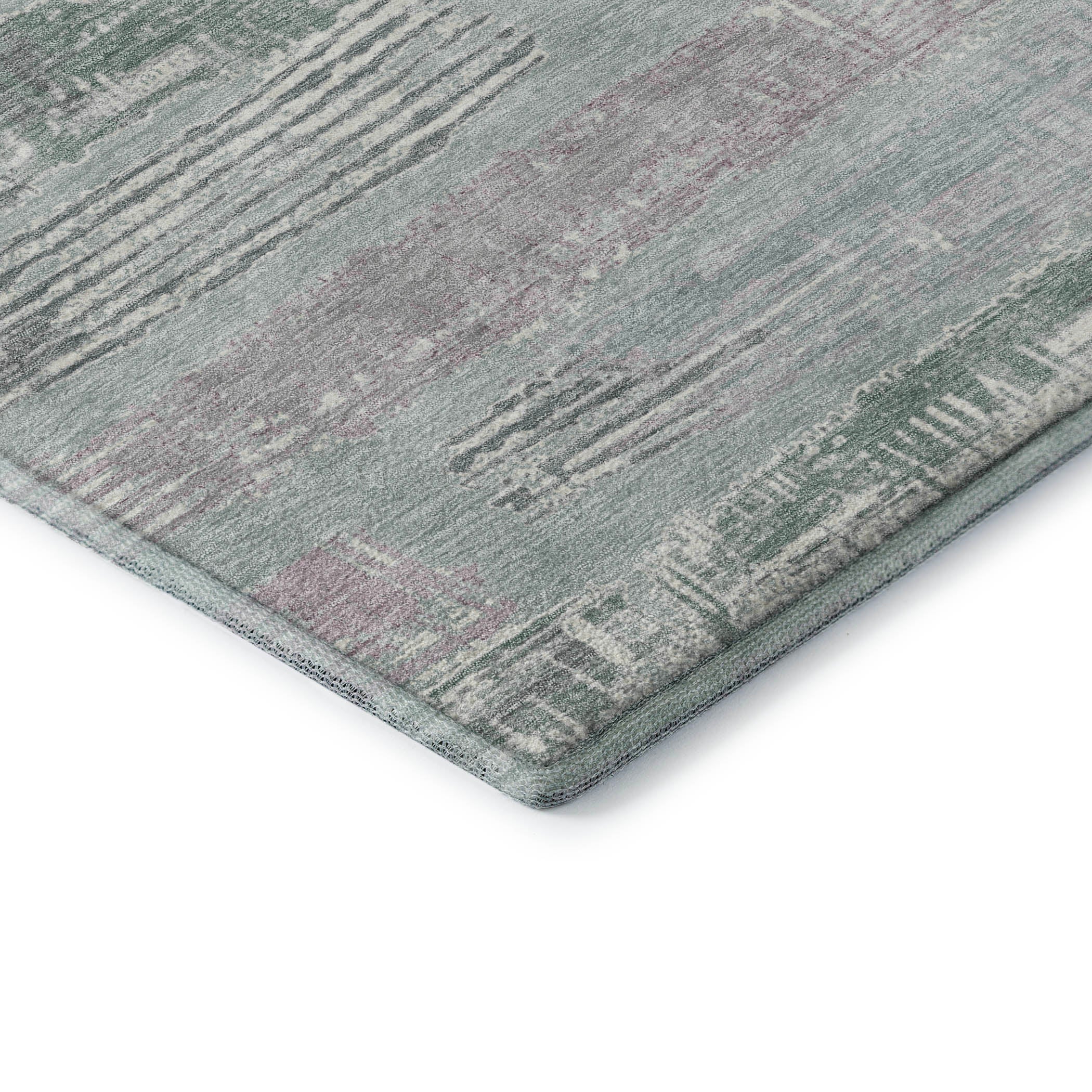 Chiang Mai Machine Washable Transitional Seafoam Blue Rug 1'8" x 2'6" #shape_Rectangle