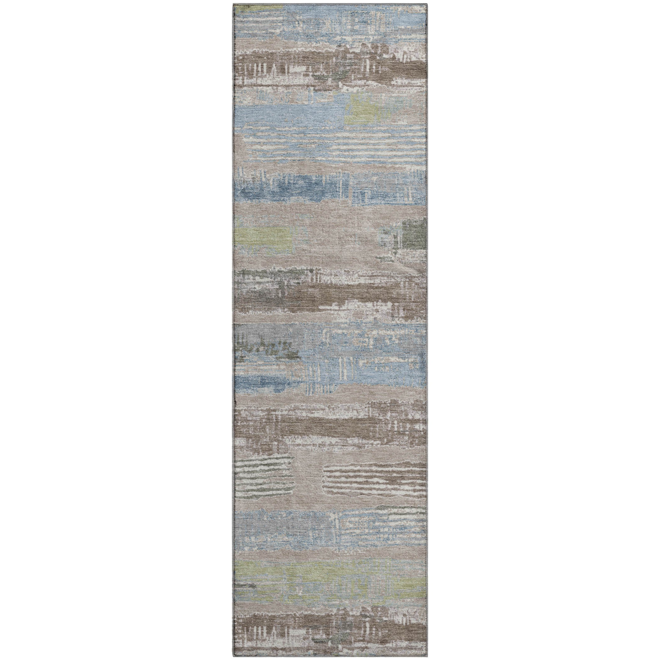Chiang Mai Machine Washable Transitional Taupe Brown Rug 2'3" x 7'6" #shape_Runner