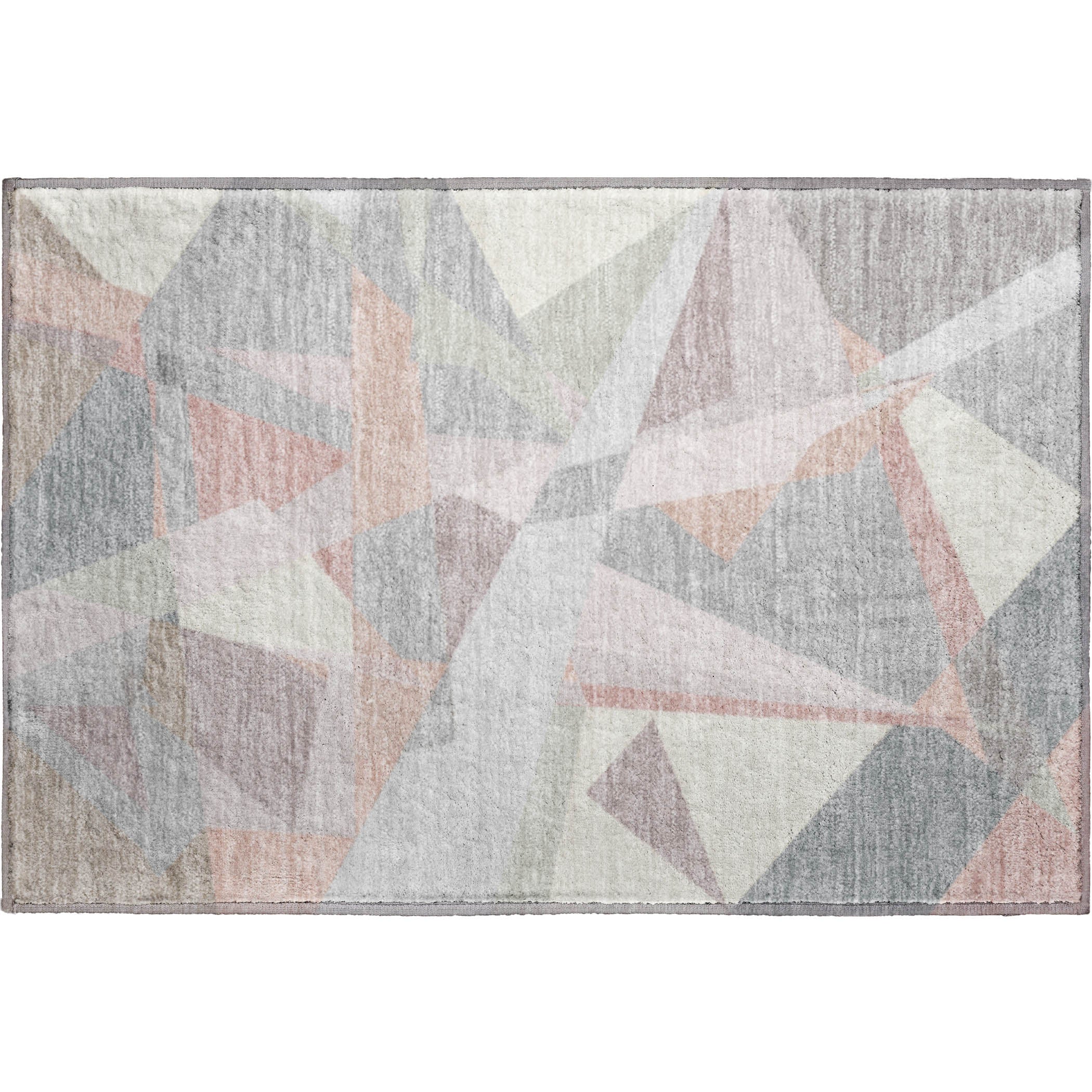 Oslo Machine Washable Transitional Blush Pink Rug 1'8" x 2'6" #shape_Rectangle