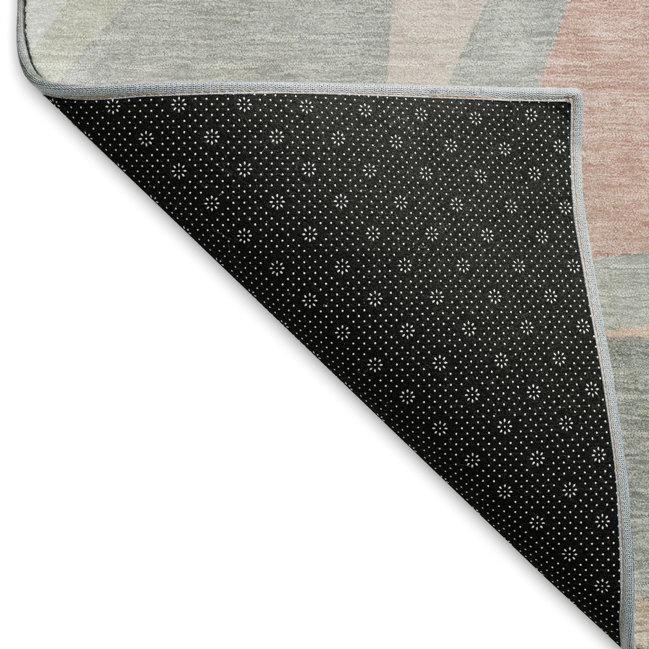 Oslo Machine Washable Transitional Blush Pink Rug 1'8" x 2'6" #shape_Rectangle