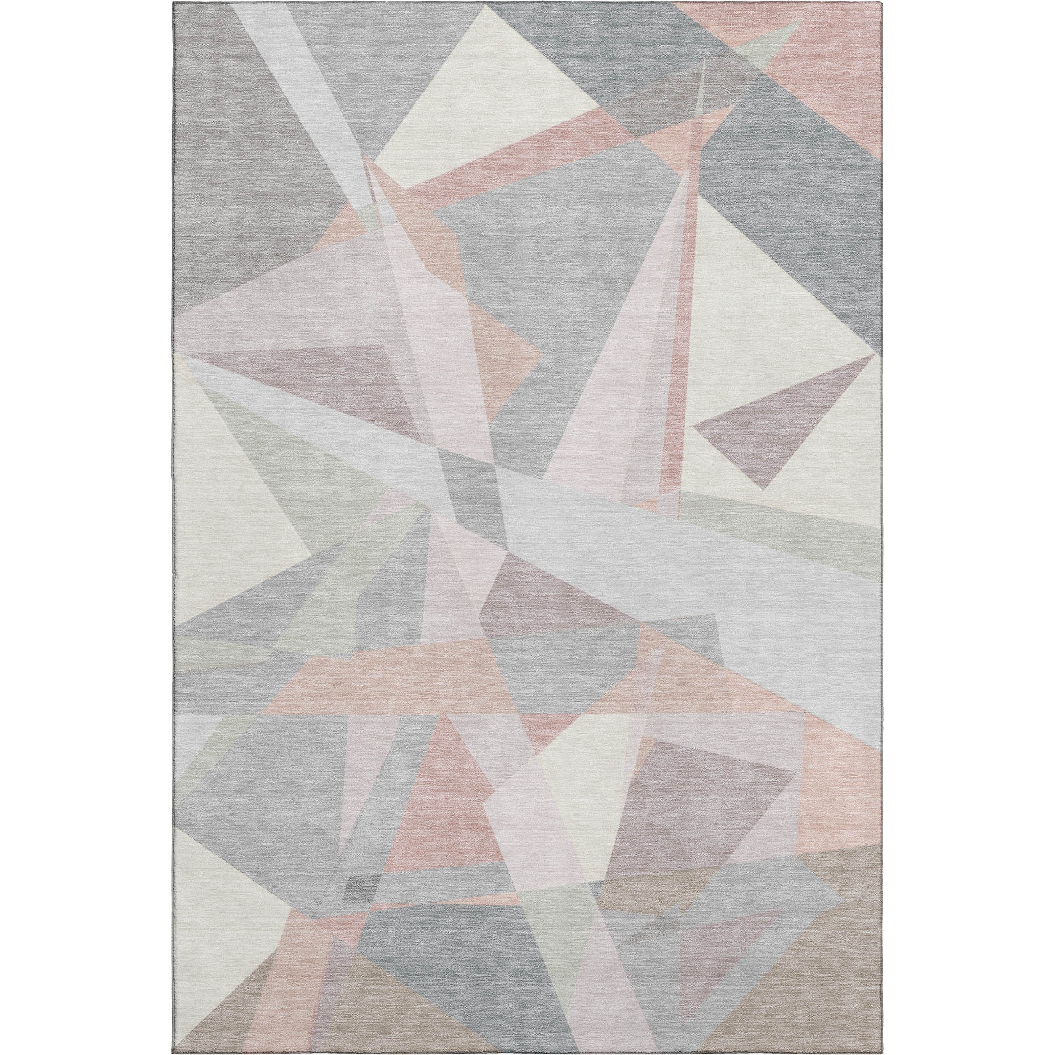 Oslo Machine Washable Transitional Blush Pink Rug 2'6" x 3'10" #shape_Rectangle