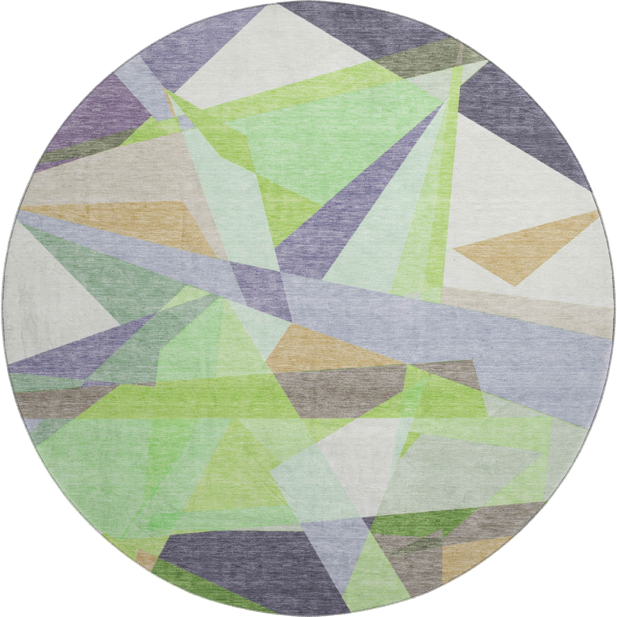 Oslo Machine Washable Transitional Lavender Purple Rug 8' x 8' #shape_Round