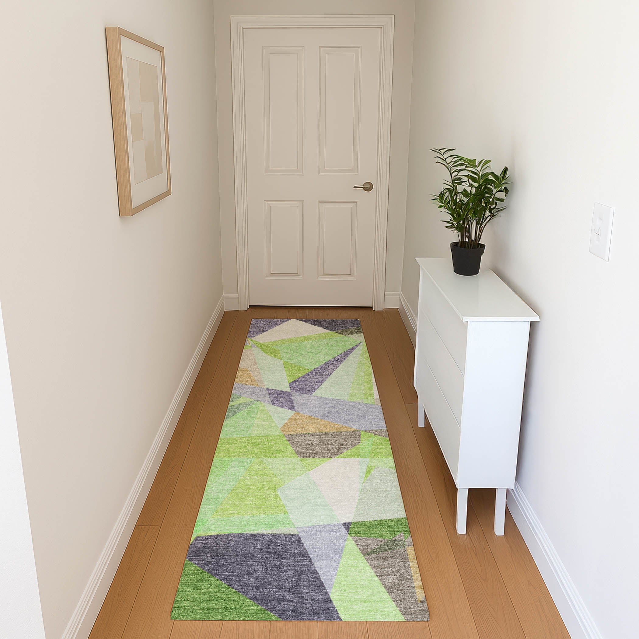 Oslo Machine Washable Transitional Lavender Purple Rug 2'3" x 7'6" #shape_Runner