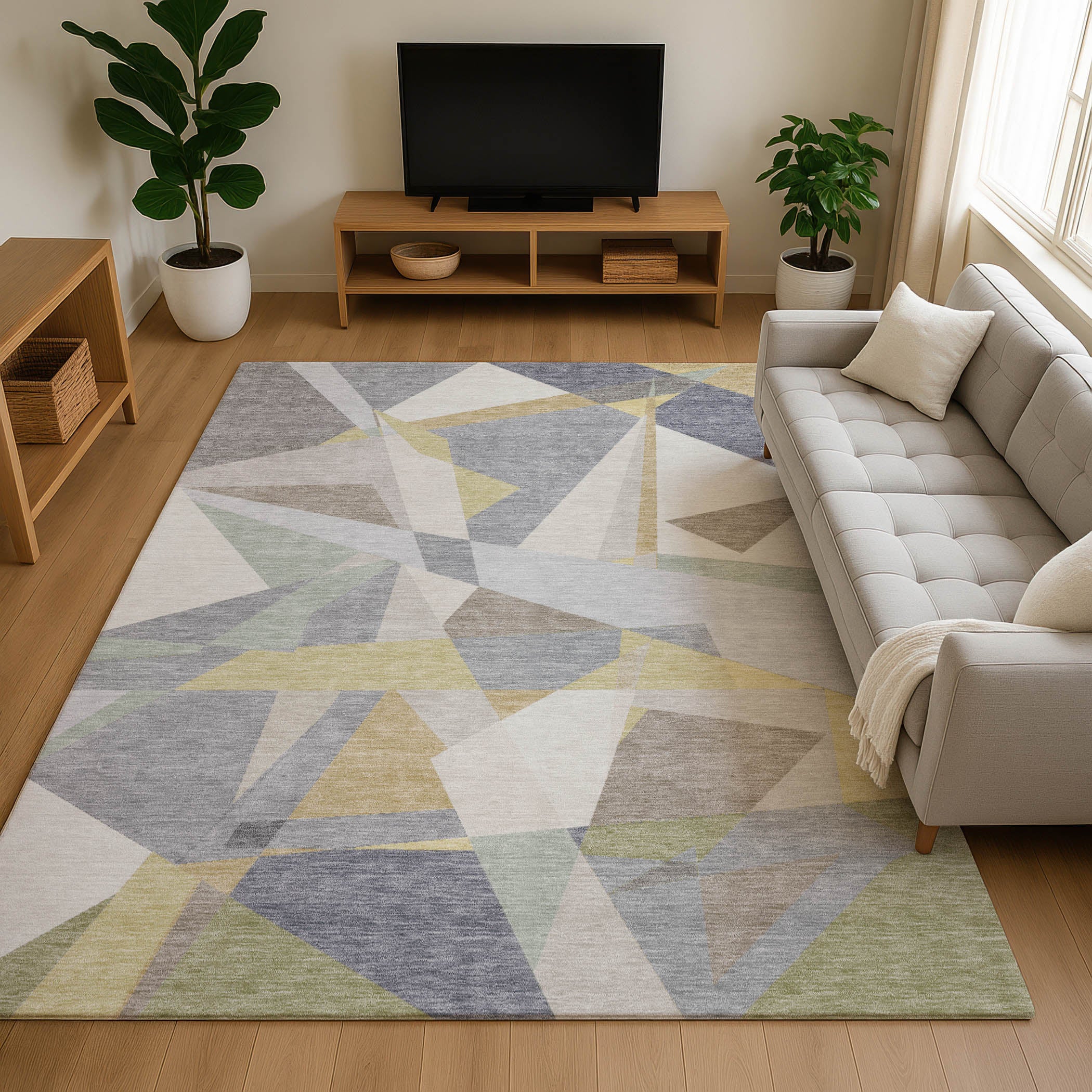 Oslo Machine Washable Transitional Pewter Gray Rug 2'6" x 3'10" #shape_Rectangle