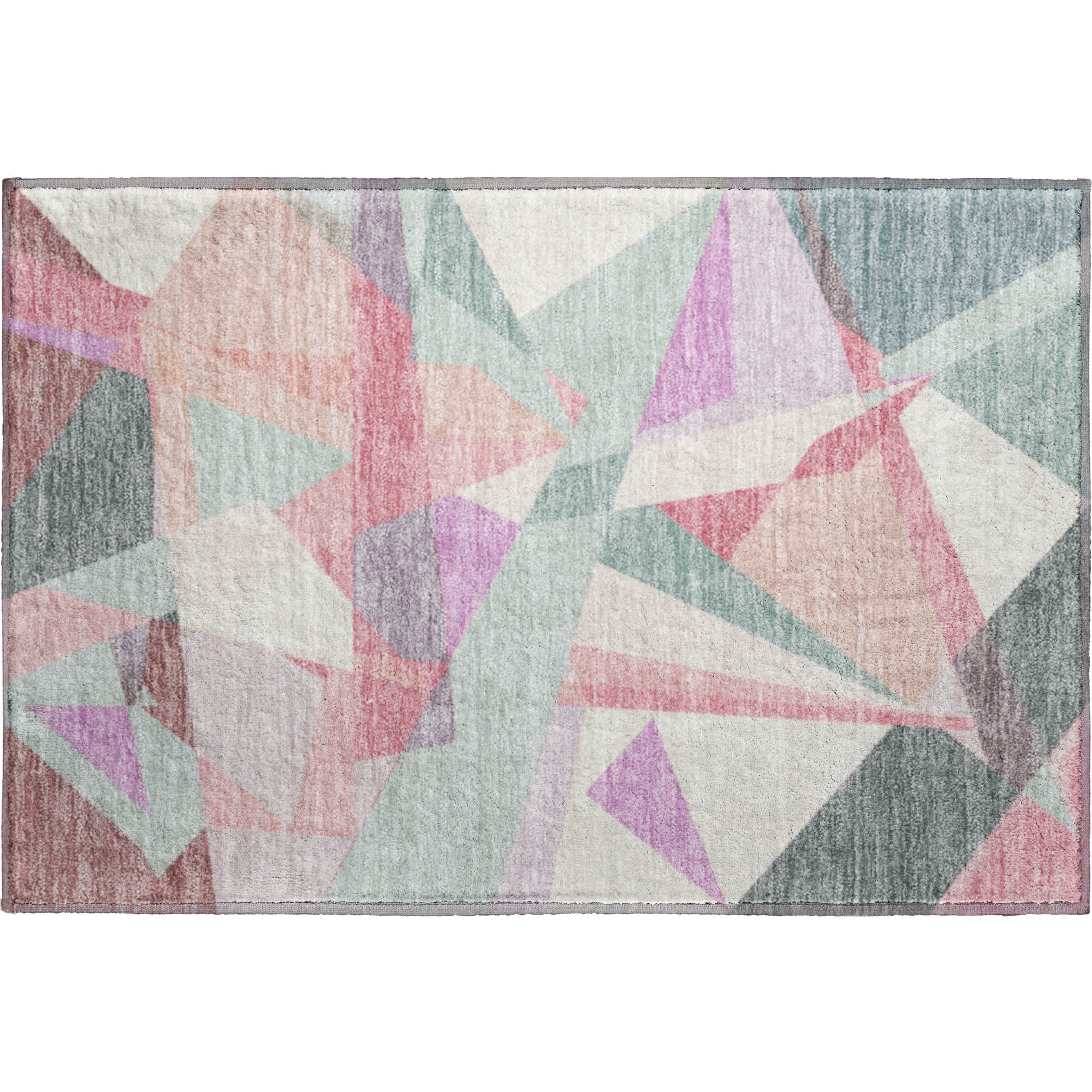 Oslo Machine Washable Transitional Seafoam Blue Rug 1'8" x 2'6" #shape_Rectangle