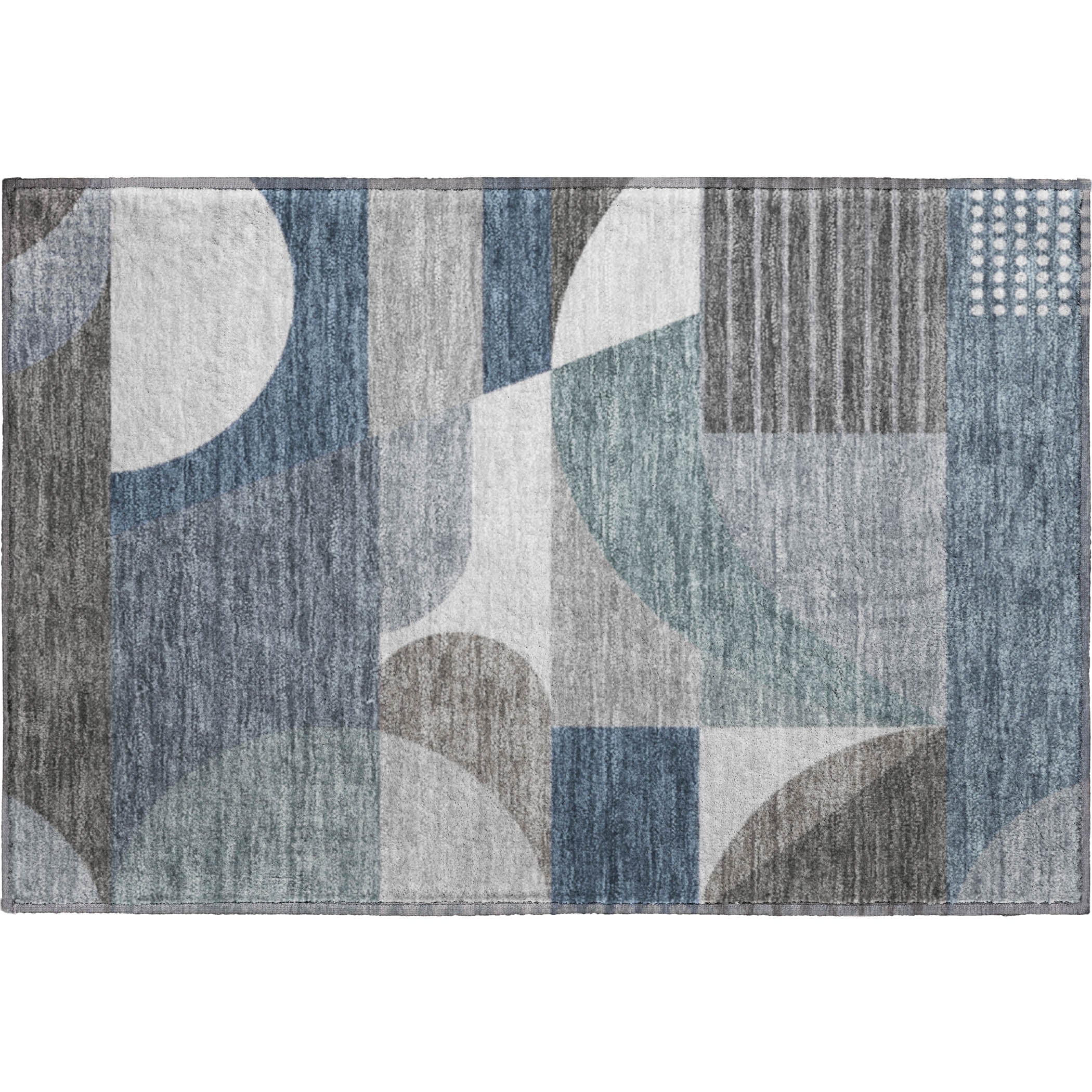Zanzibar Machine Washable Transitional Gray Rug 1'8" x 2'6" #shape_Rectangle