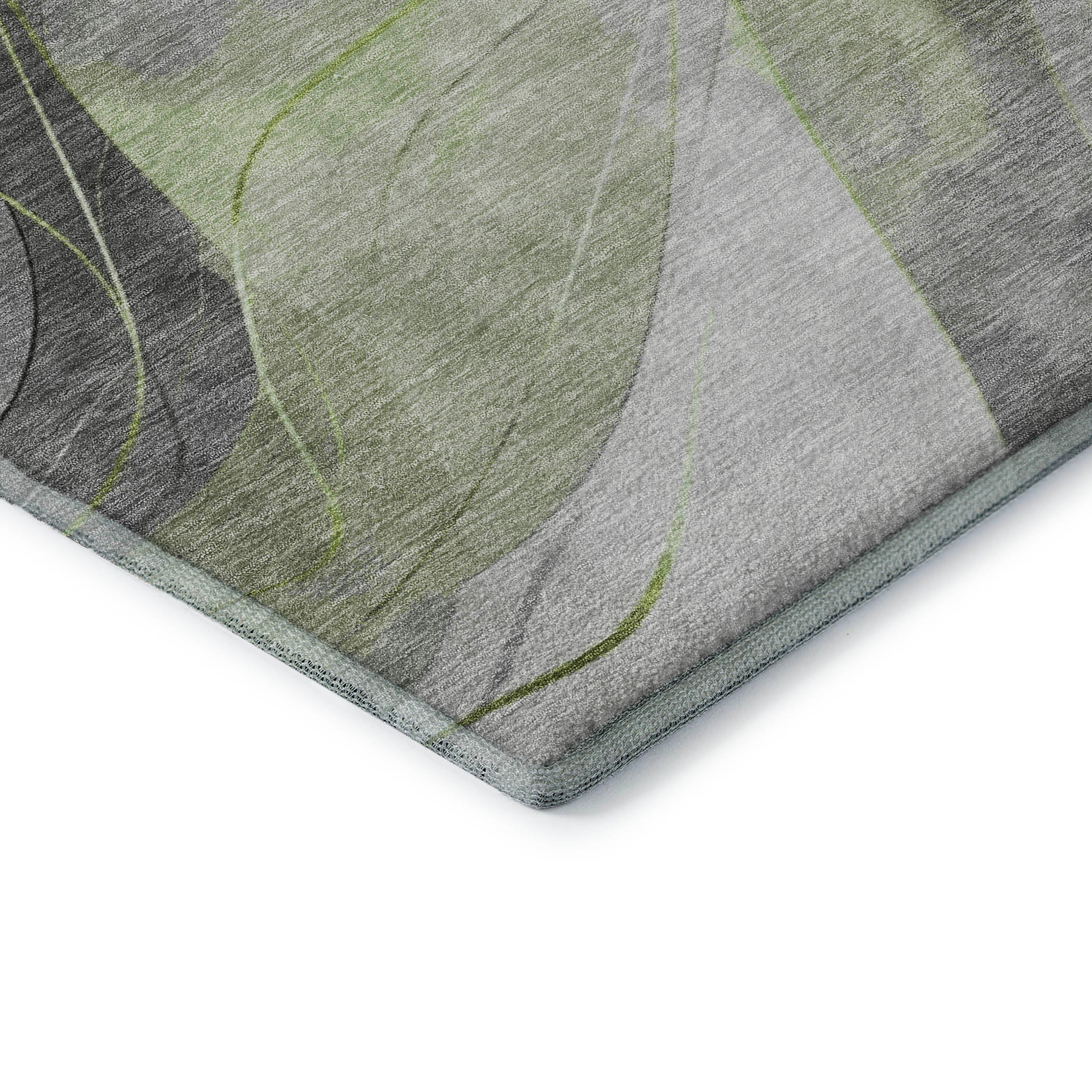 Havana Machine Washable Transitional Aloe Green Rug 1'8" x 2'6" #shape_Rectangle
