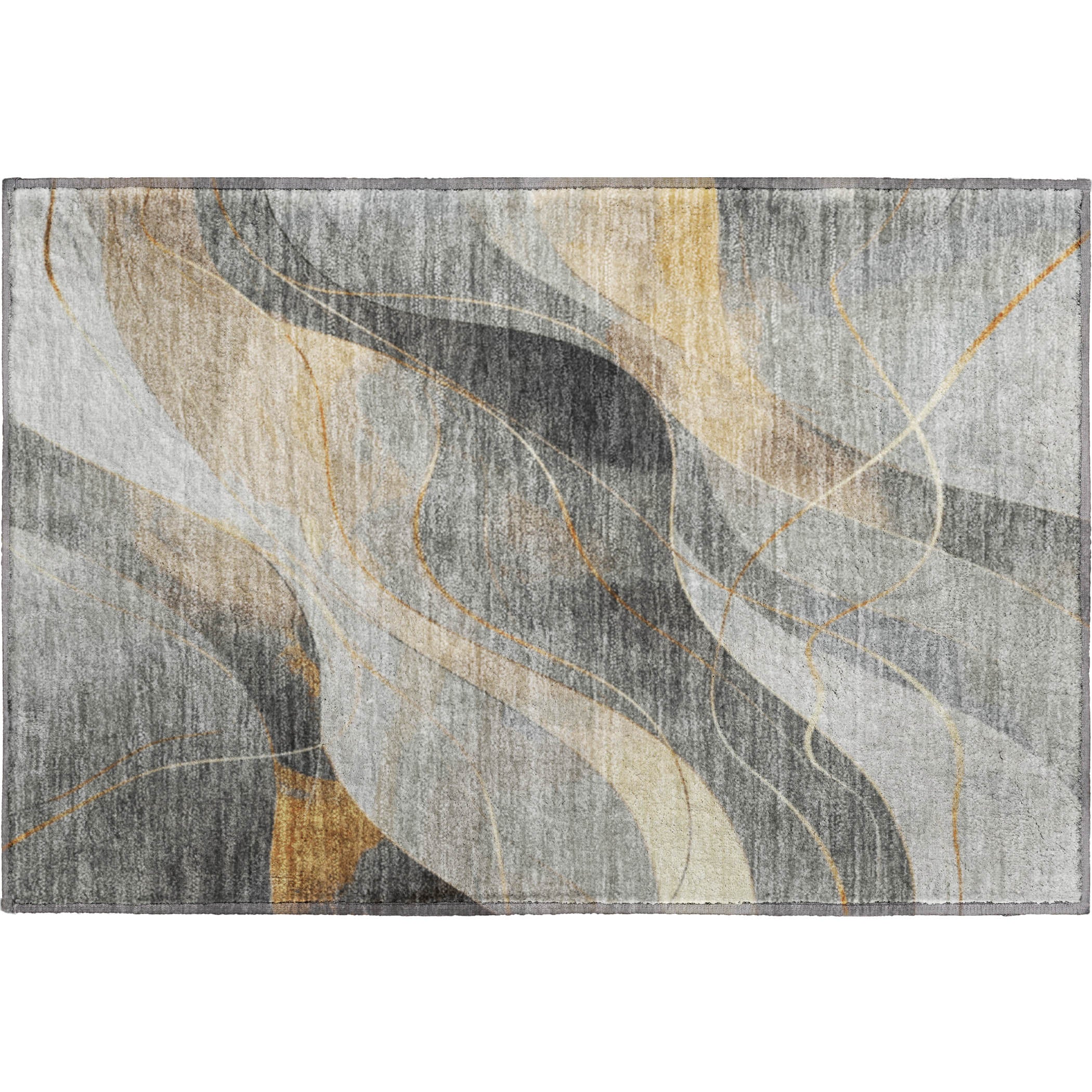 Havana Machine Washable Transitional Gray Rug 1'8" x 2'6" #shape_Rectangle