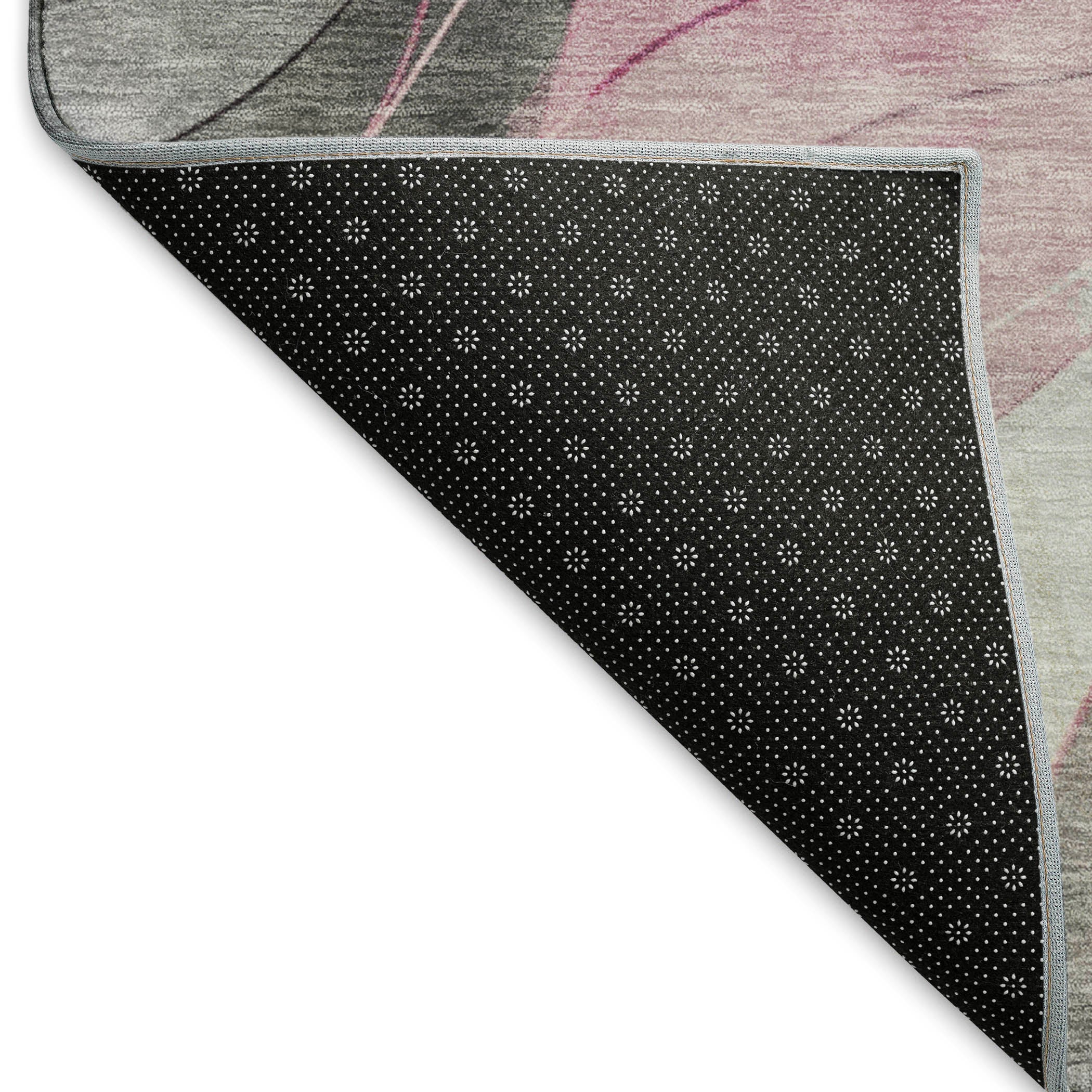 Havana Machine Washable Transitional Pink Rug 1'8" x 2'6" #shape_Rectangle
