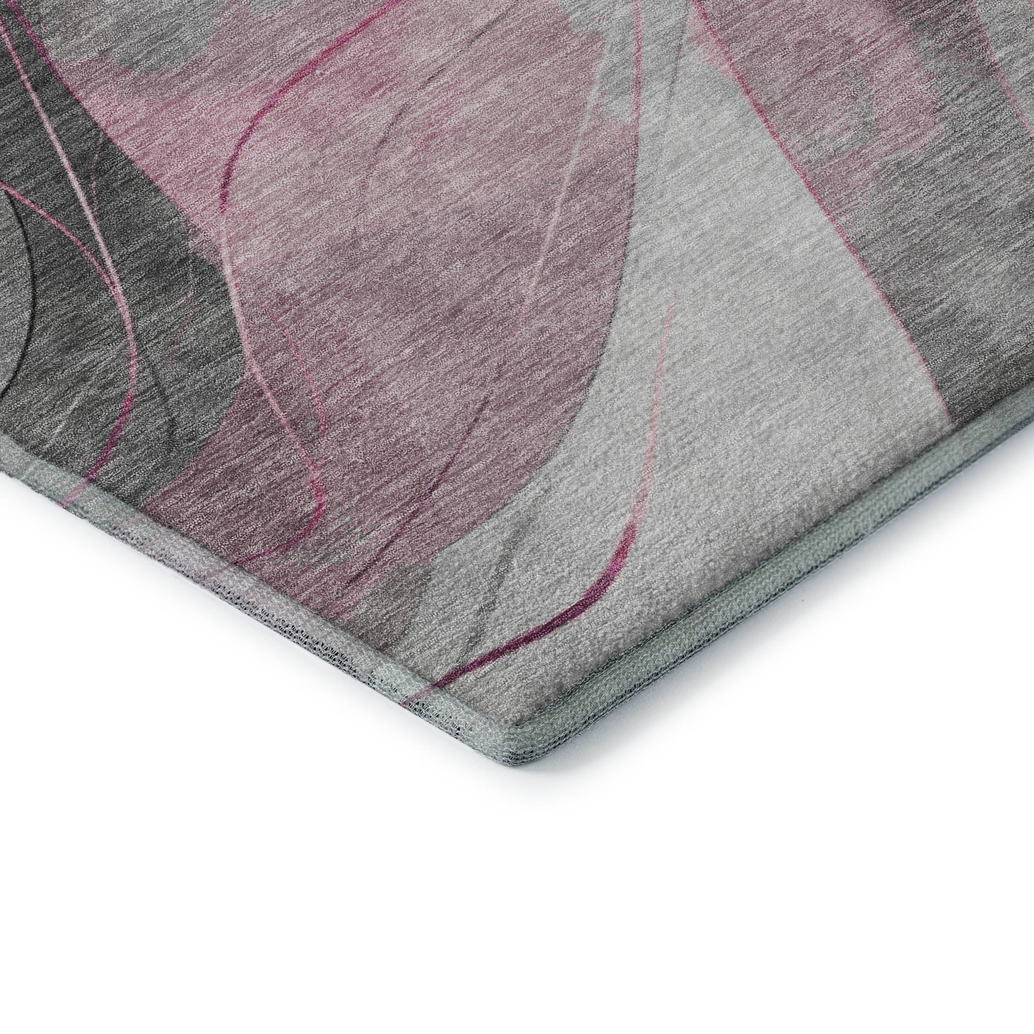 Havana Machine Washable Transitional Pink Rug 1'8" x 2'6" #shape_Rectangle