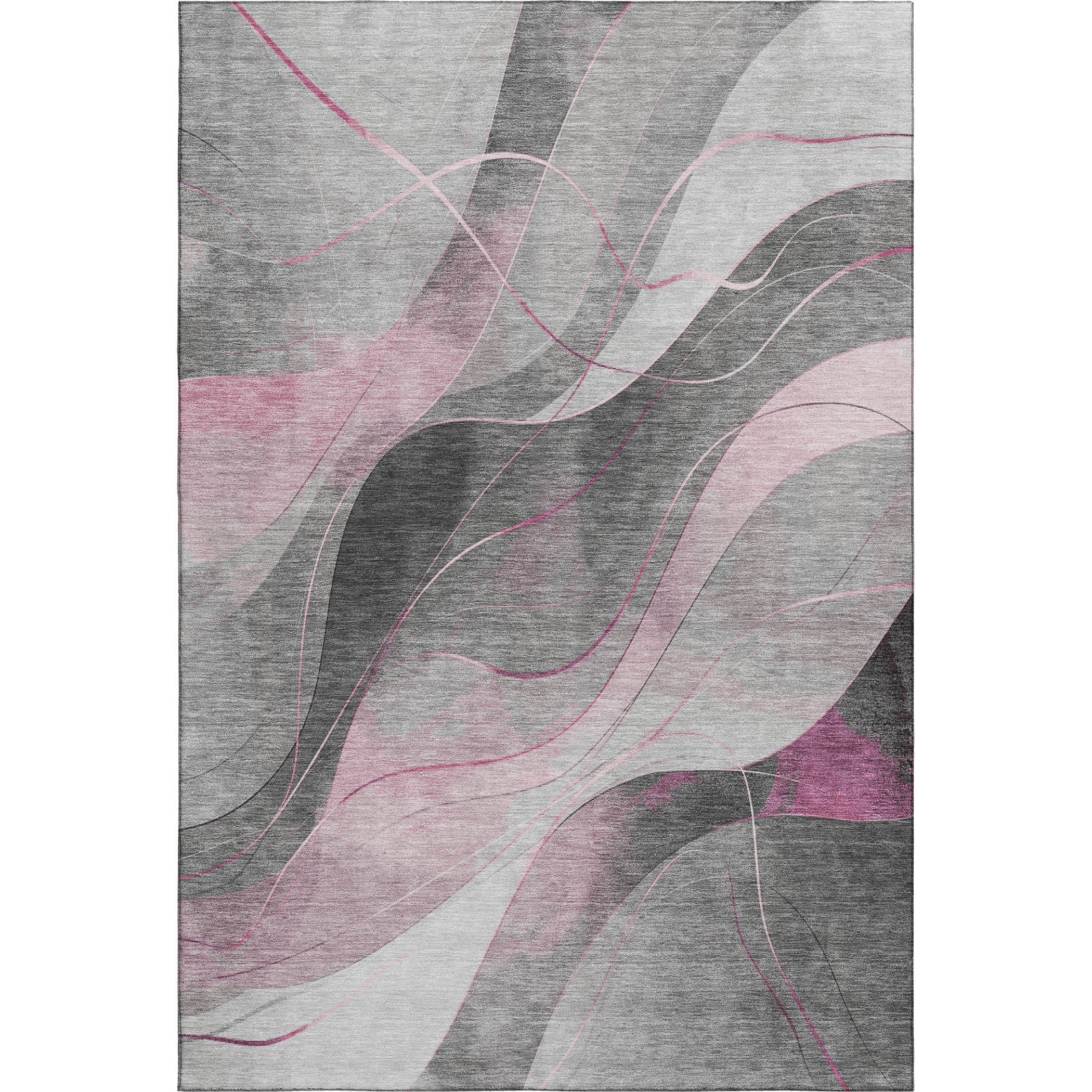 Havana Machine Washable Transitional Pink Rug 2'6" x 3'10" #shape_Rectangle