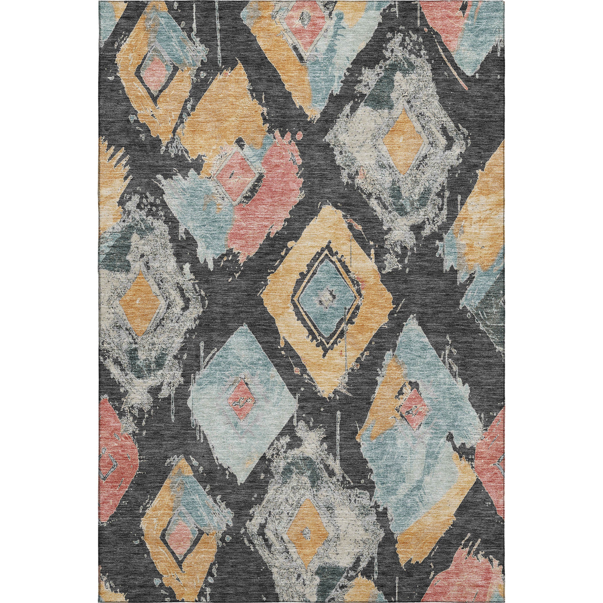 Montevideo Machine Washable Transitional Charcoal Gray Rug 2'6" x 3'10" #shape_Rectangle
