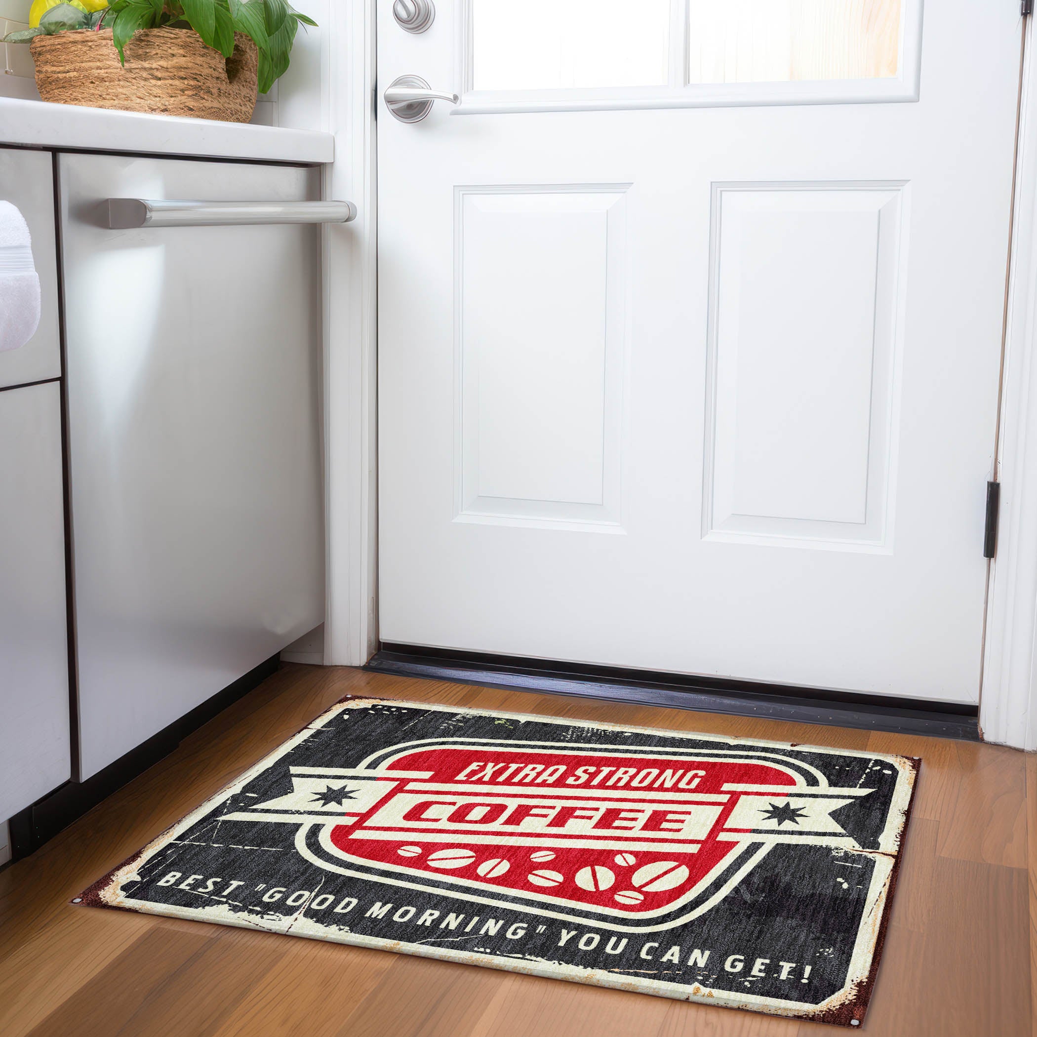 Sarajevo Machine Washable Kitchen Midnight Black Rug 1'8" x 2'6" #shape_Rectangle