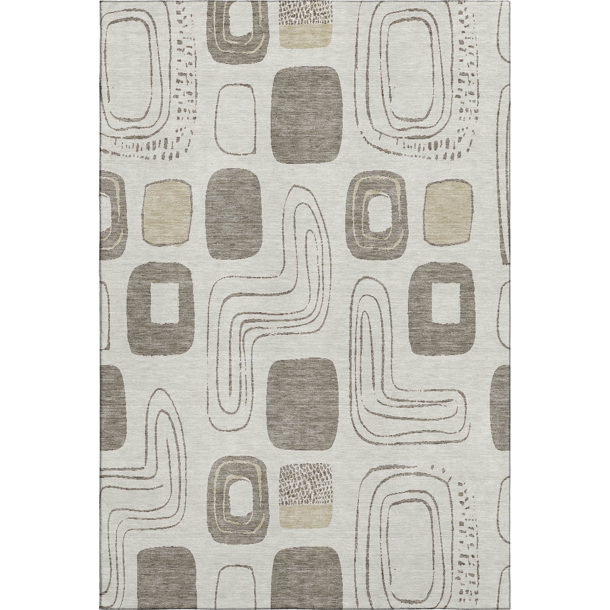 Dubrovnik Machine Washable Transitional Beige Brown Rug 2'6" x 3'10" #shape_Rectangle