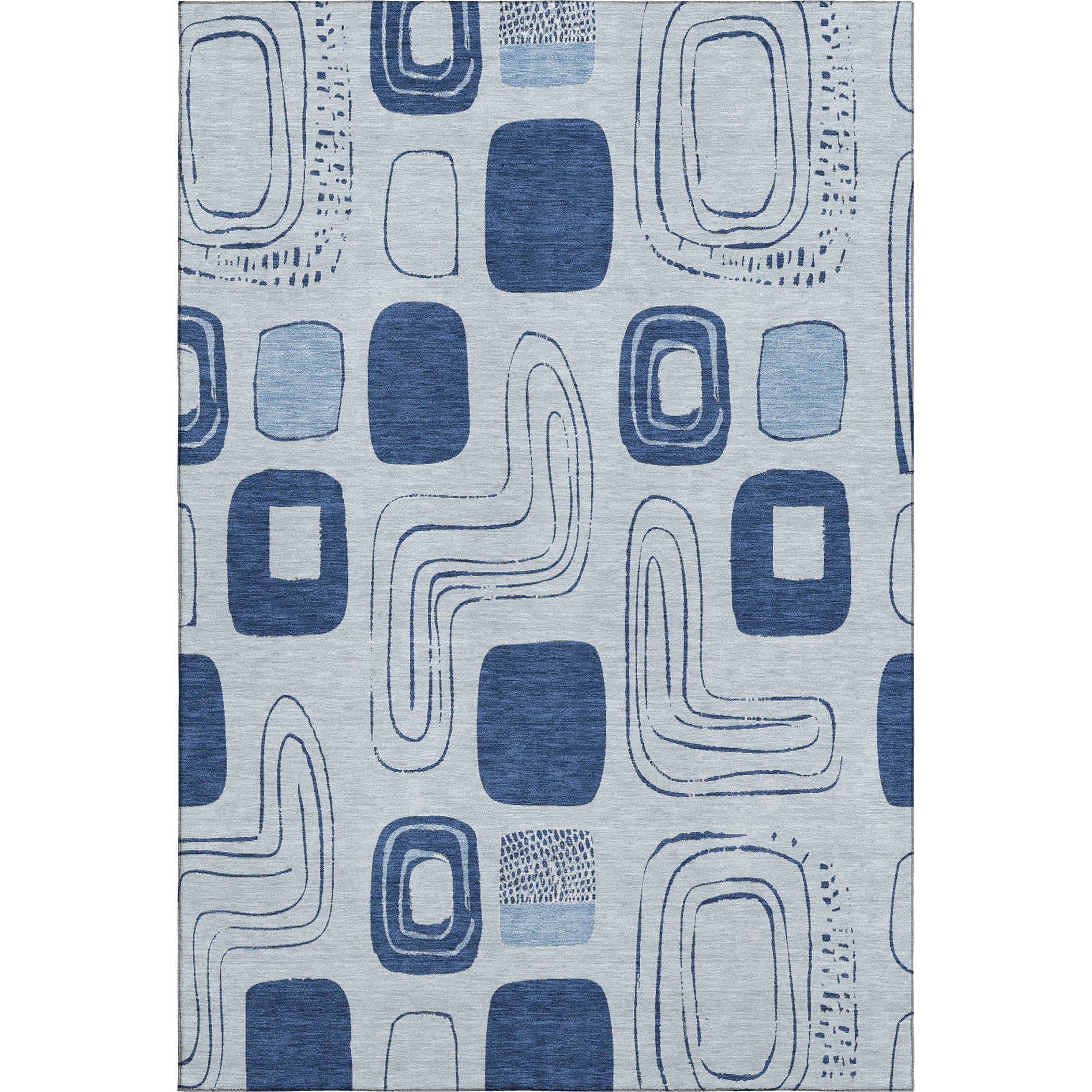 Dubrovnik Machine Washable Transitional Blue Rug 2'6" x 3'10" #shape_Rectangle