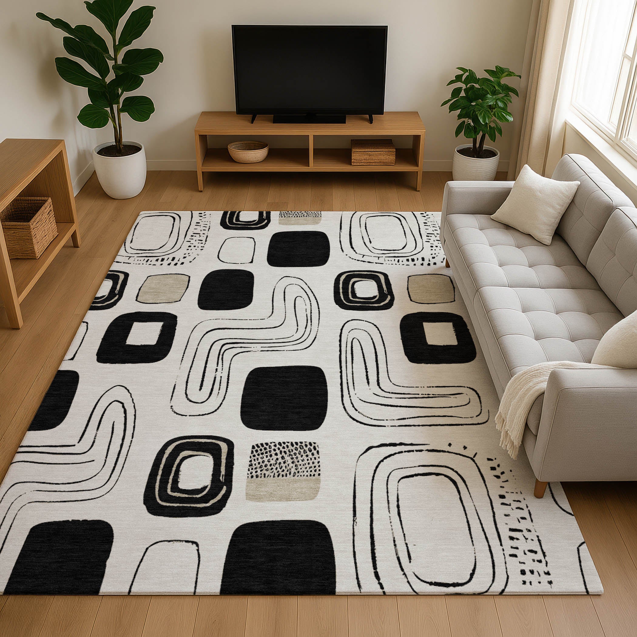 Dubrovnik Machine Washable Transitional Ivory Rug 2'6" x 3'10" #shape_Rectangle