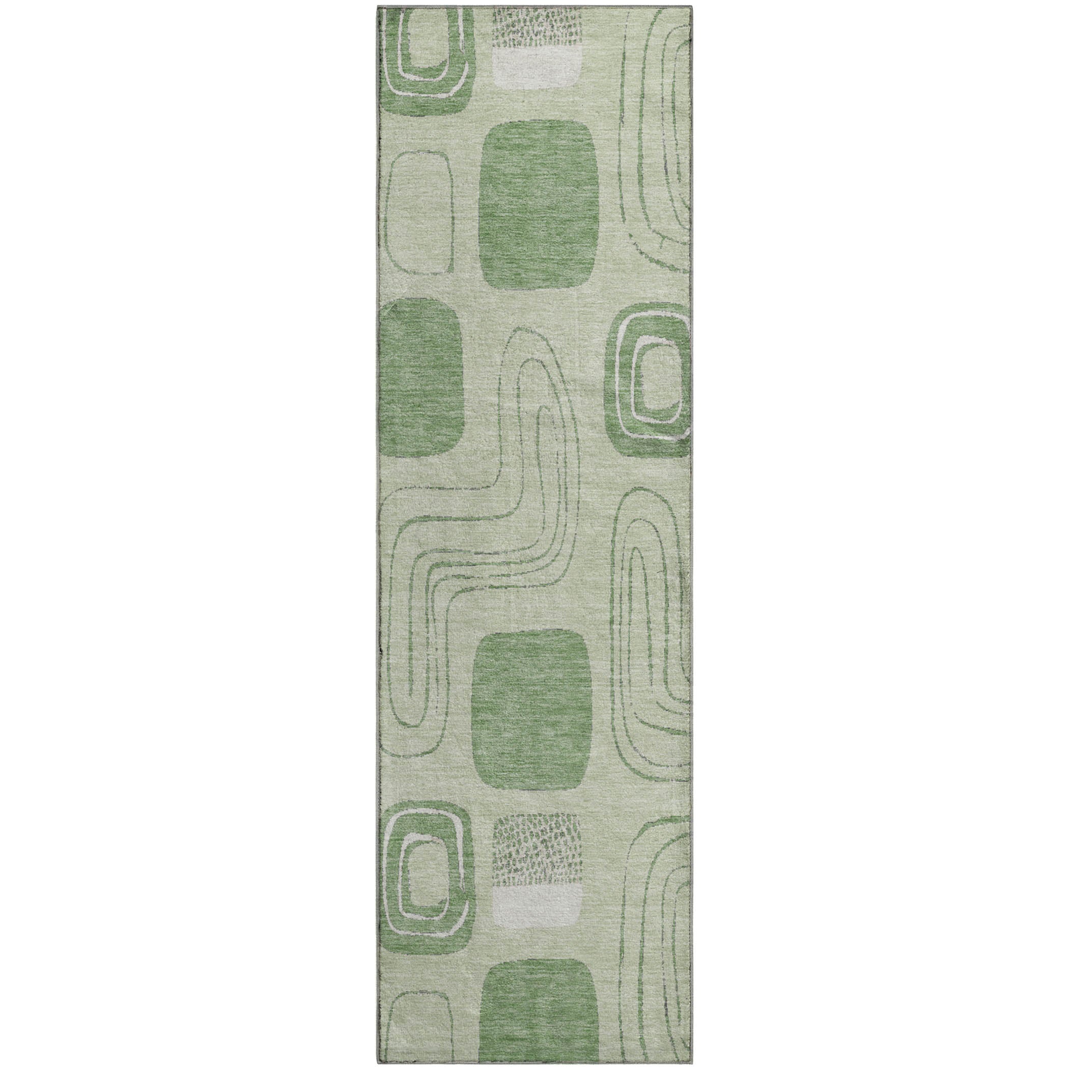Dubrovnik Machine Washable Transitional Mint Green Rug 2'3" x 7'6" #shape_Runner