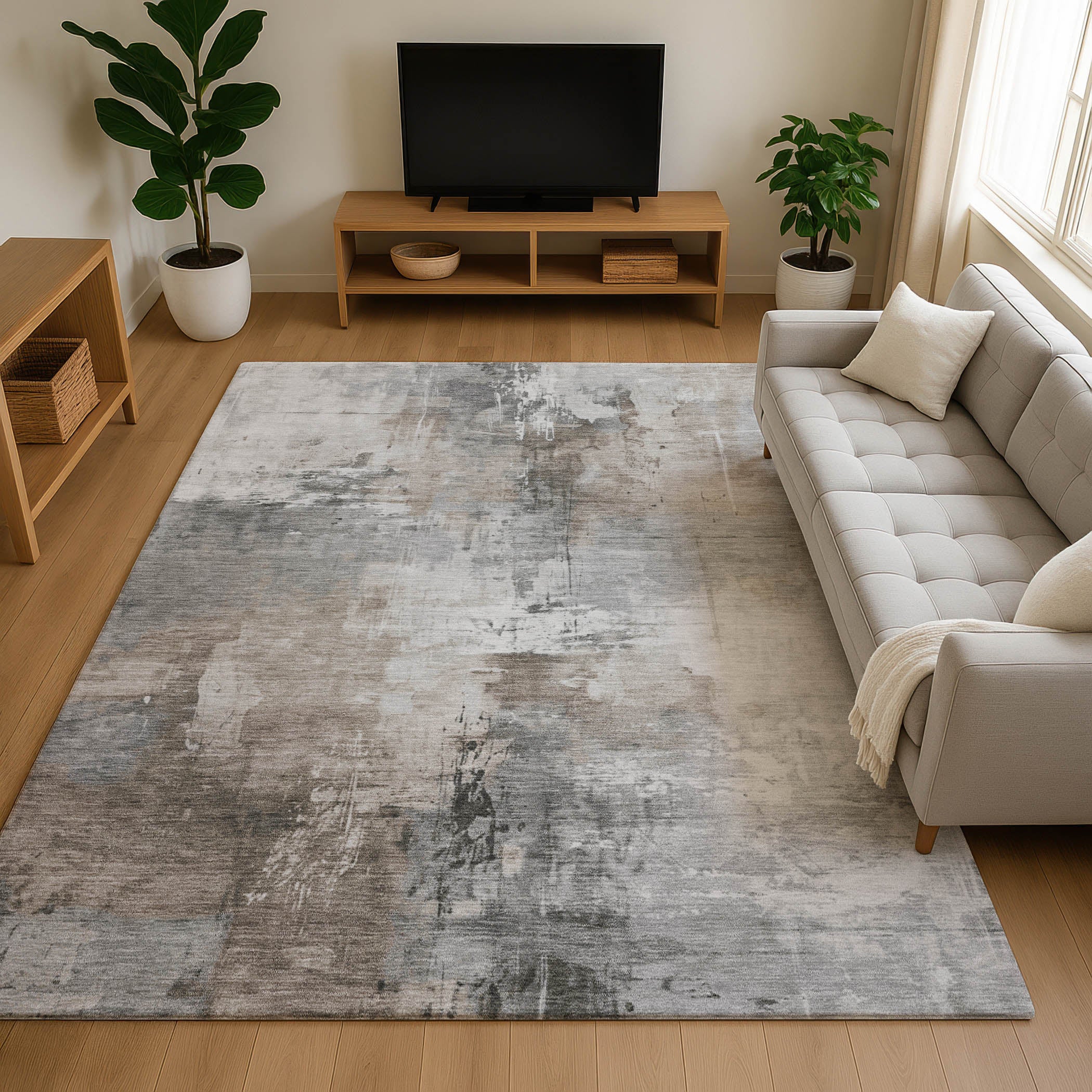 Baku Machine Washable Transitional Ivory Rug 2'6" x 3'10" #shape_Rectangle