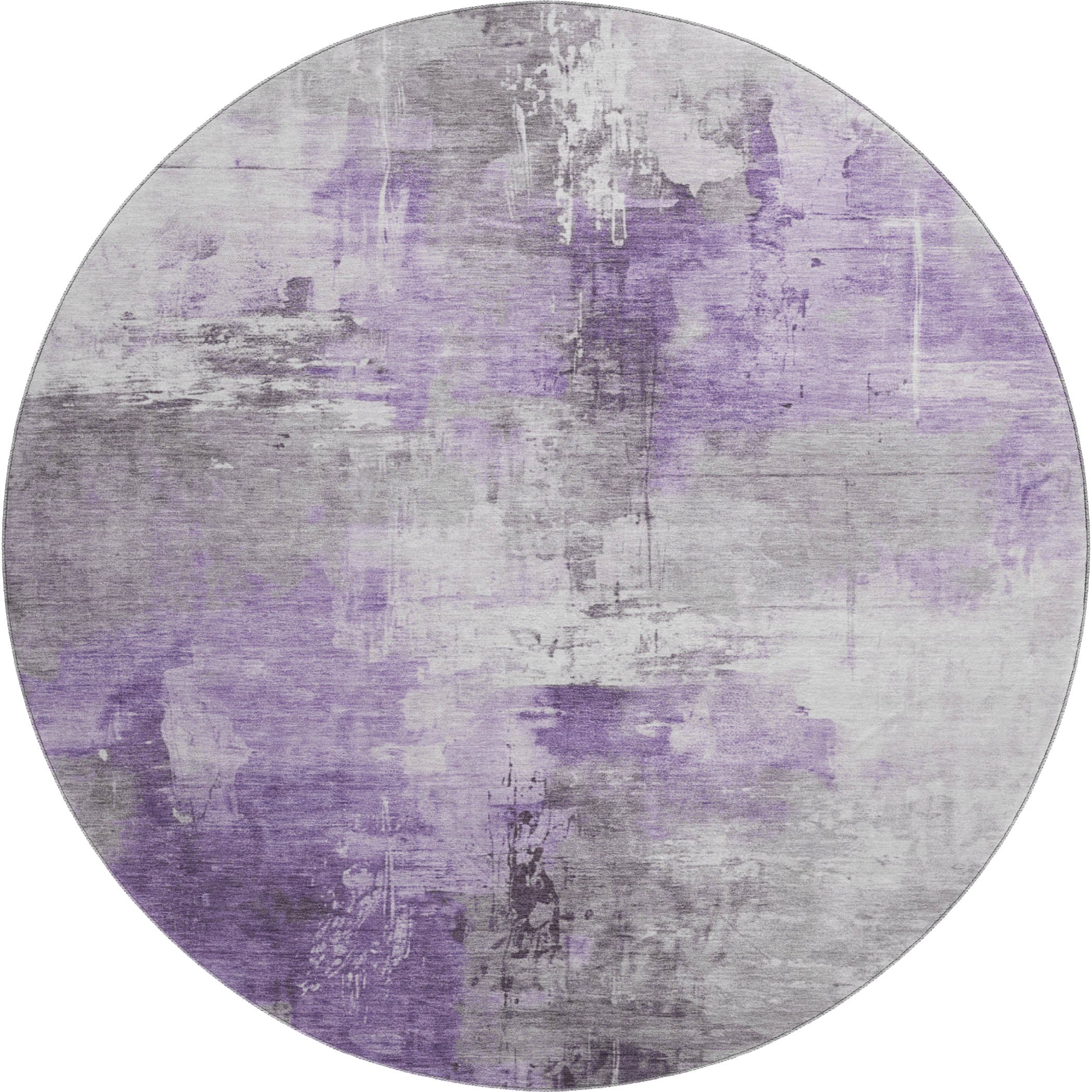 Baku Machine Washable Transitional Purple Rug 8' x 8' #shape_Round