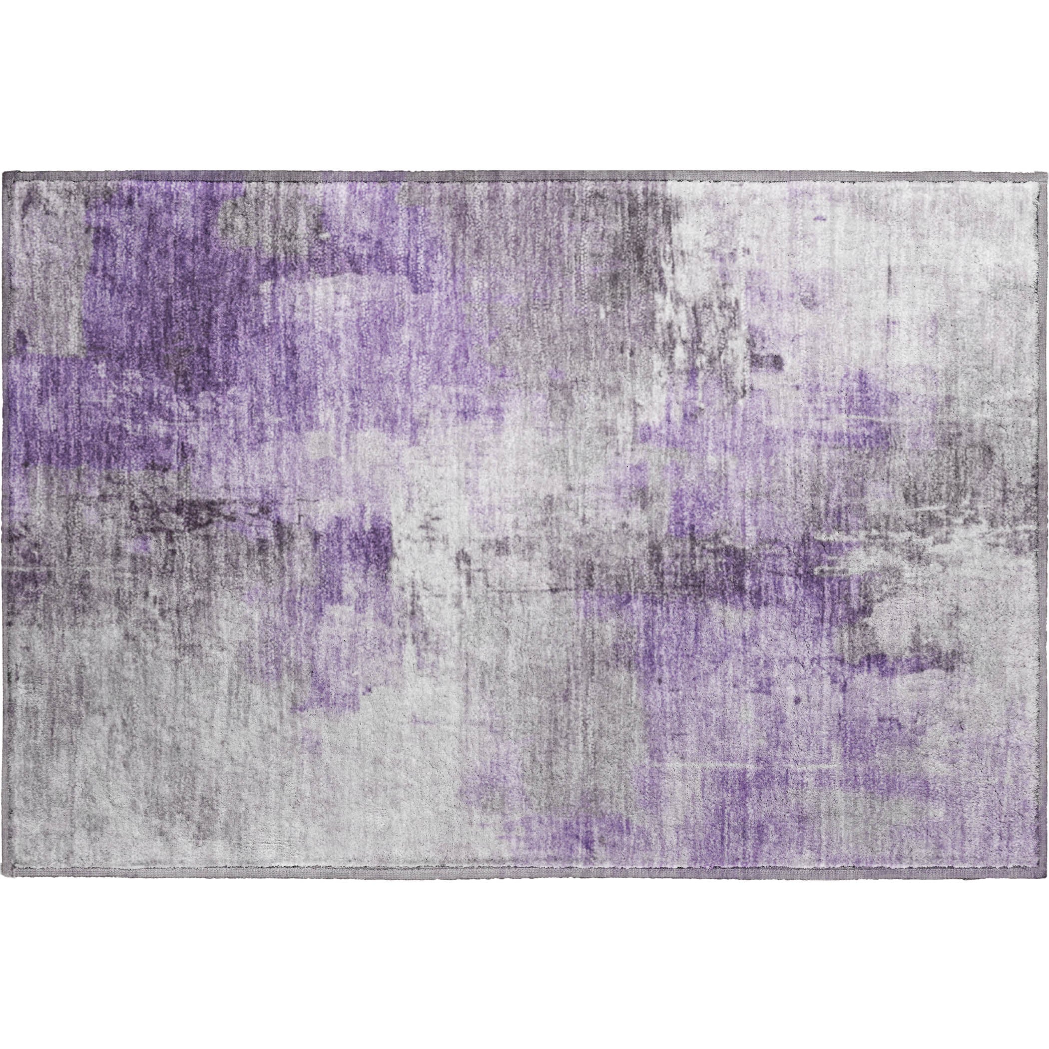 Baku Machine Washable Transitional Purple Rug 1'8" x 2'6" #shape_Rectangle
