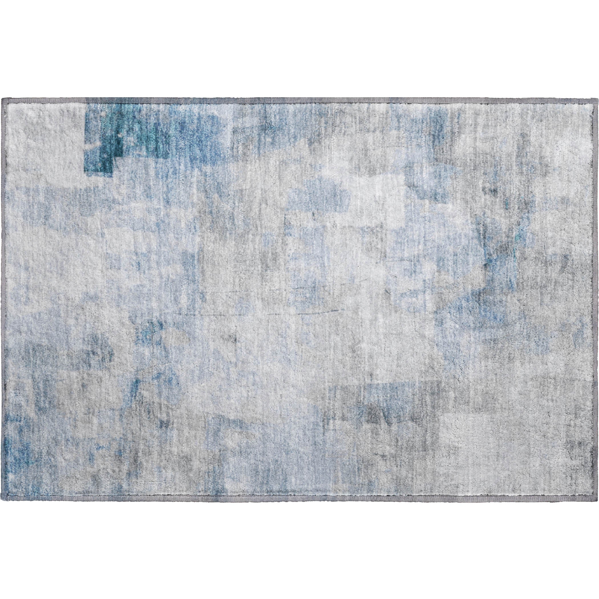 Antigua Machine Washable Transitional Denim Blue Rug 1'8" x 2'6" #shape_Rectangle