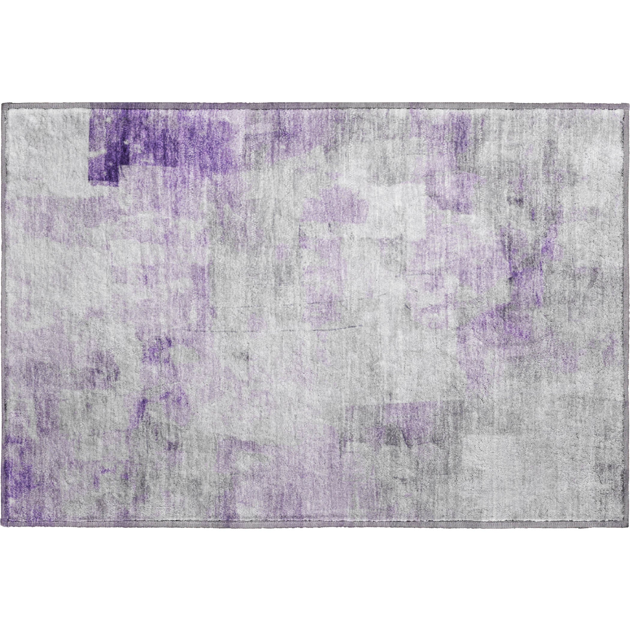 Antigua Machine Washable Transitional Lavender Purple Rug 1'8" x 2'6" #shape_Rectangle