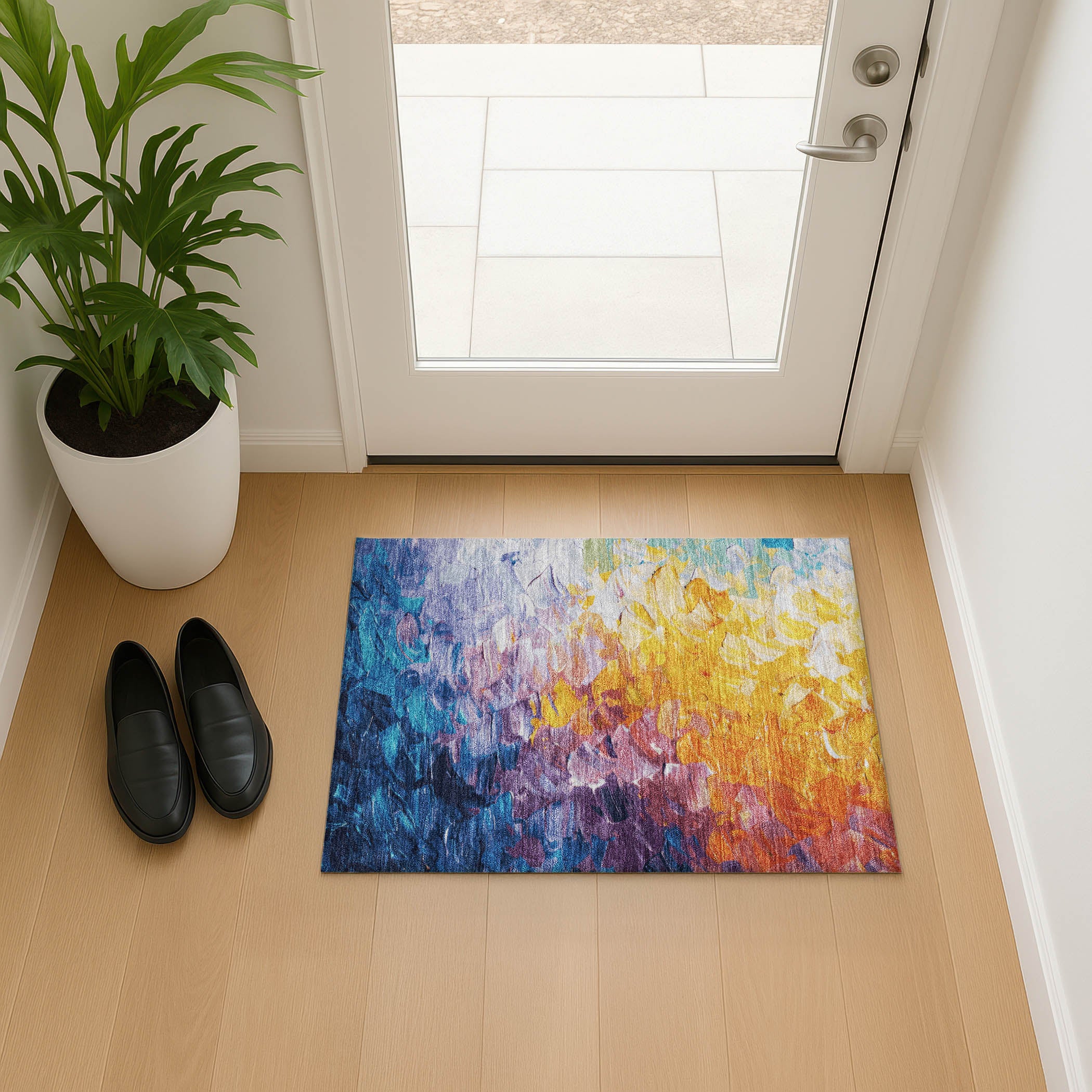 Lima Machine Washable Transitional Gold Rug 1'8" x 2'6" #shape_Rectangle