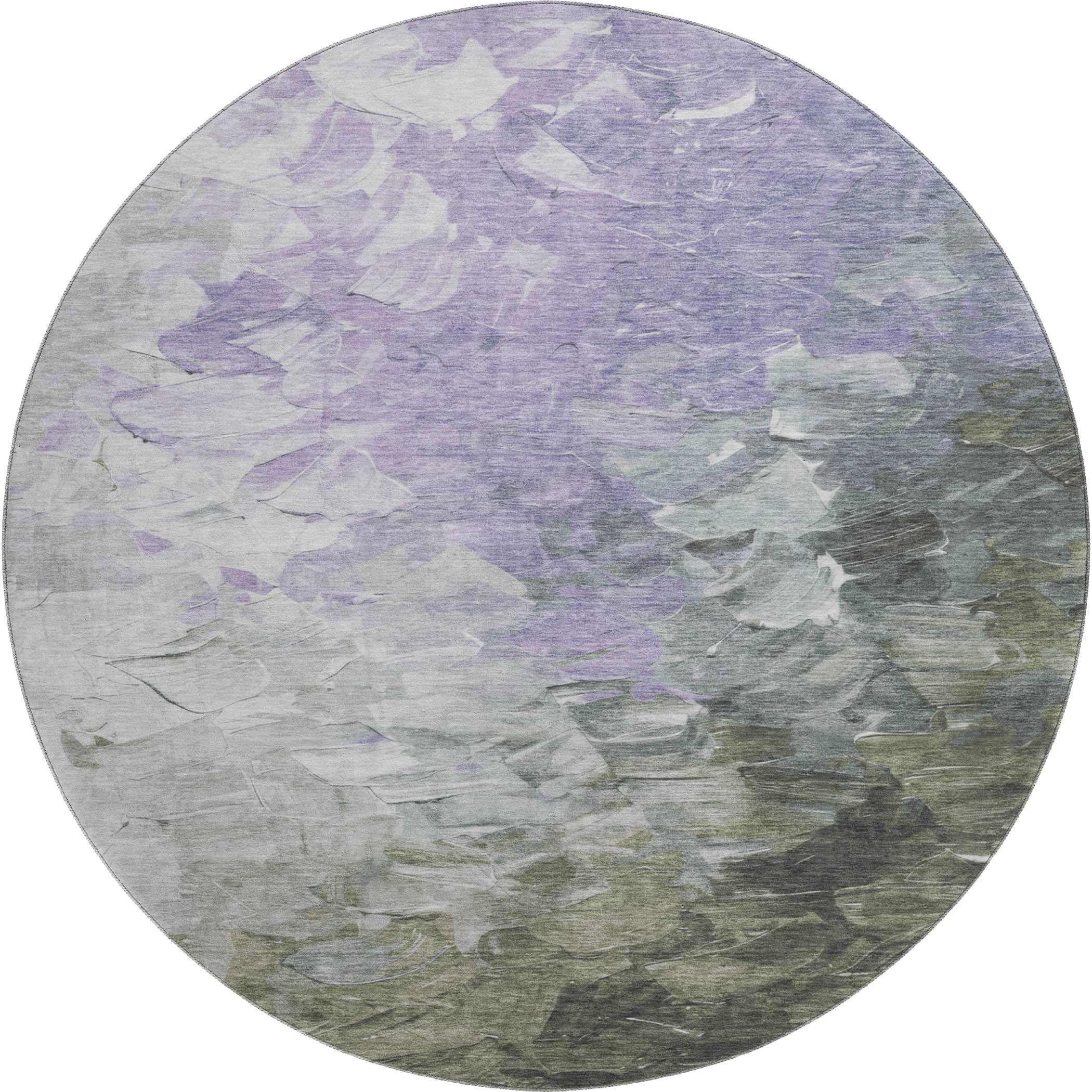 Lima Machine Washable Transitional Lavender Purple Rug 8' x 8' #shape_Round