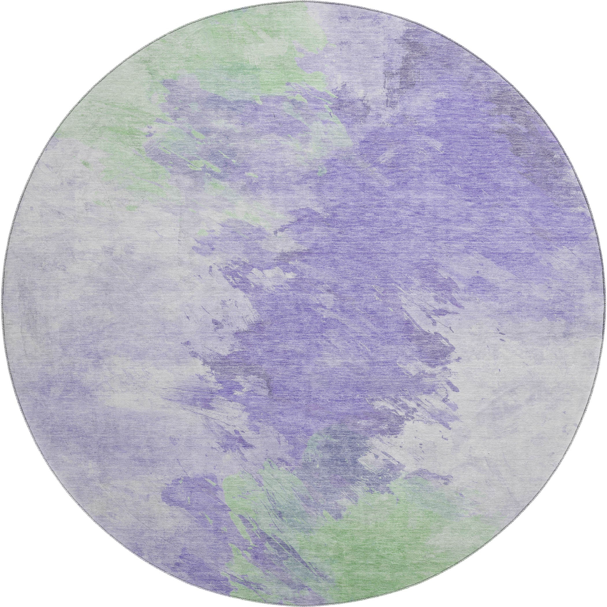 Athens Machine Washable Transitional Lavender Purple Rug 8' x 8' #shape_Round