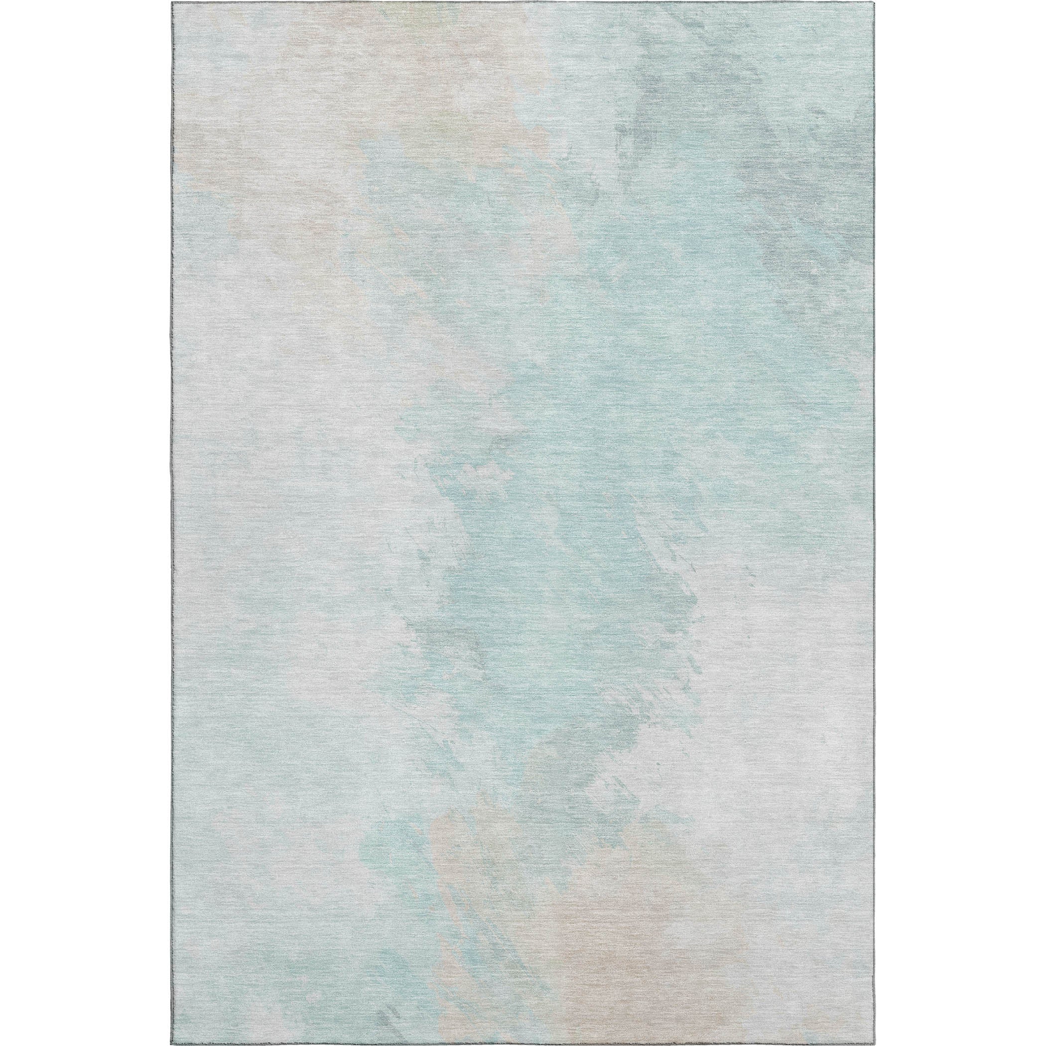 Athens Machine Washable Transitional Seafoam Blue Rug 2'6" x 3'10" #shape_Rectangle