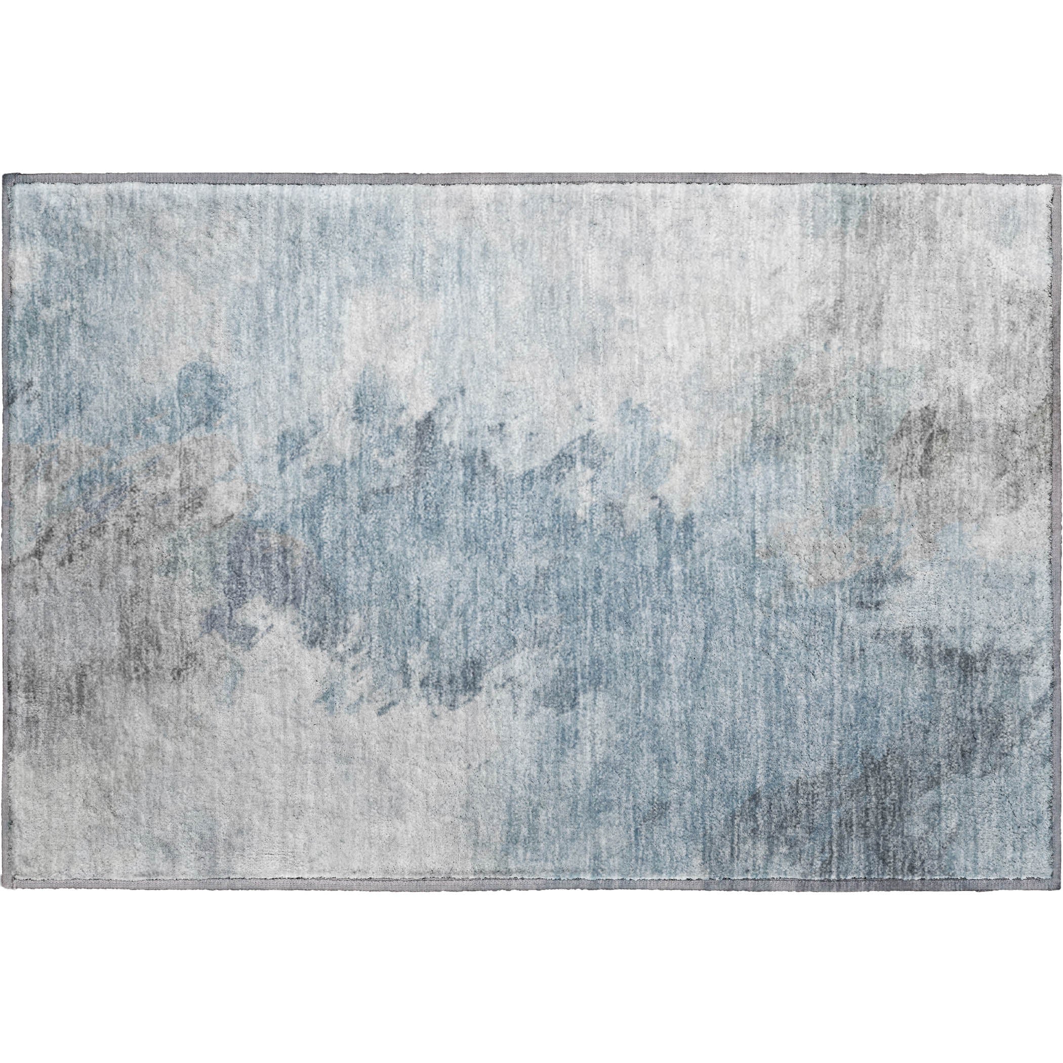 Athens Machine Washable Transitional Sky Blue Rug 1'8" x 2'6" #shape_Rectangle