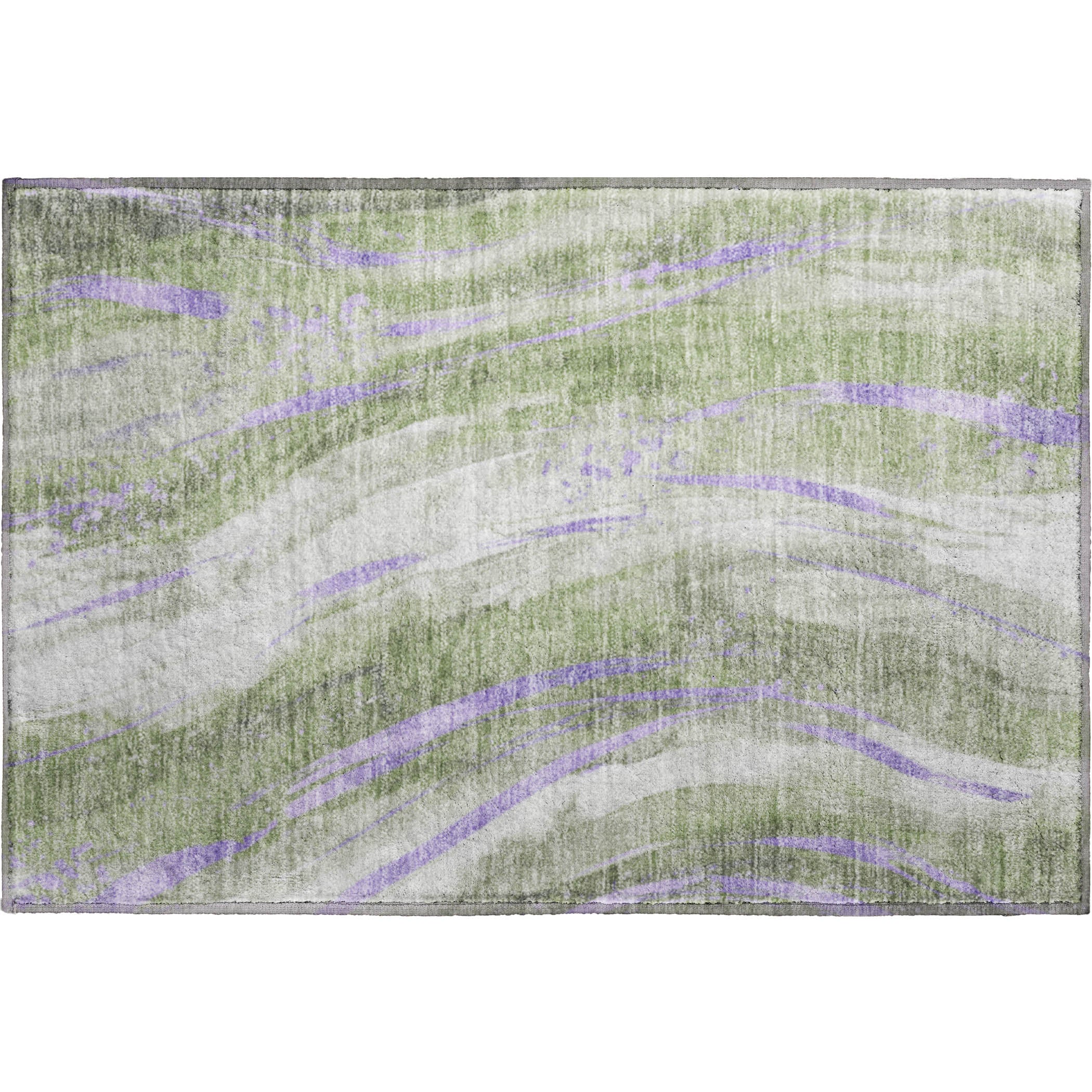 Colombo Machine Washable Transitional Olive Green Rug 1'8" x 2'6" #shape_Rectangle