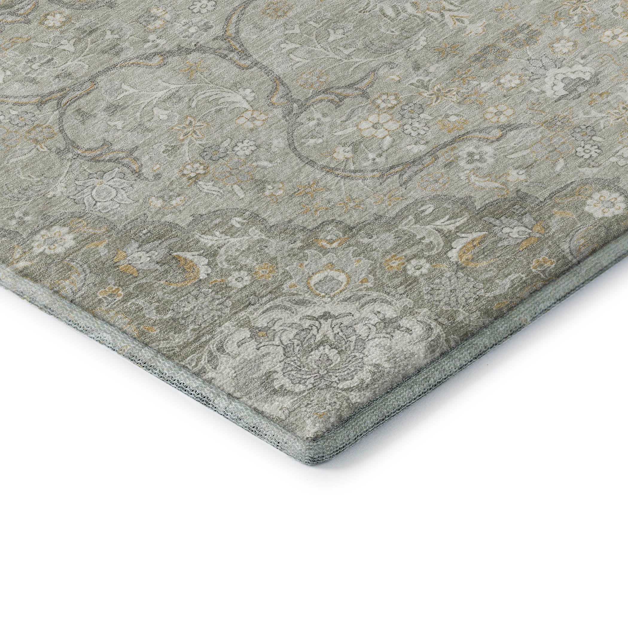 Cairo Machine Washable Traditional Taupe Brown Rug 1'8" x 2'6" #shape_Rectangle