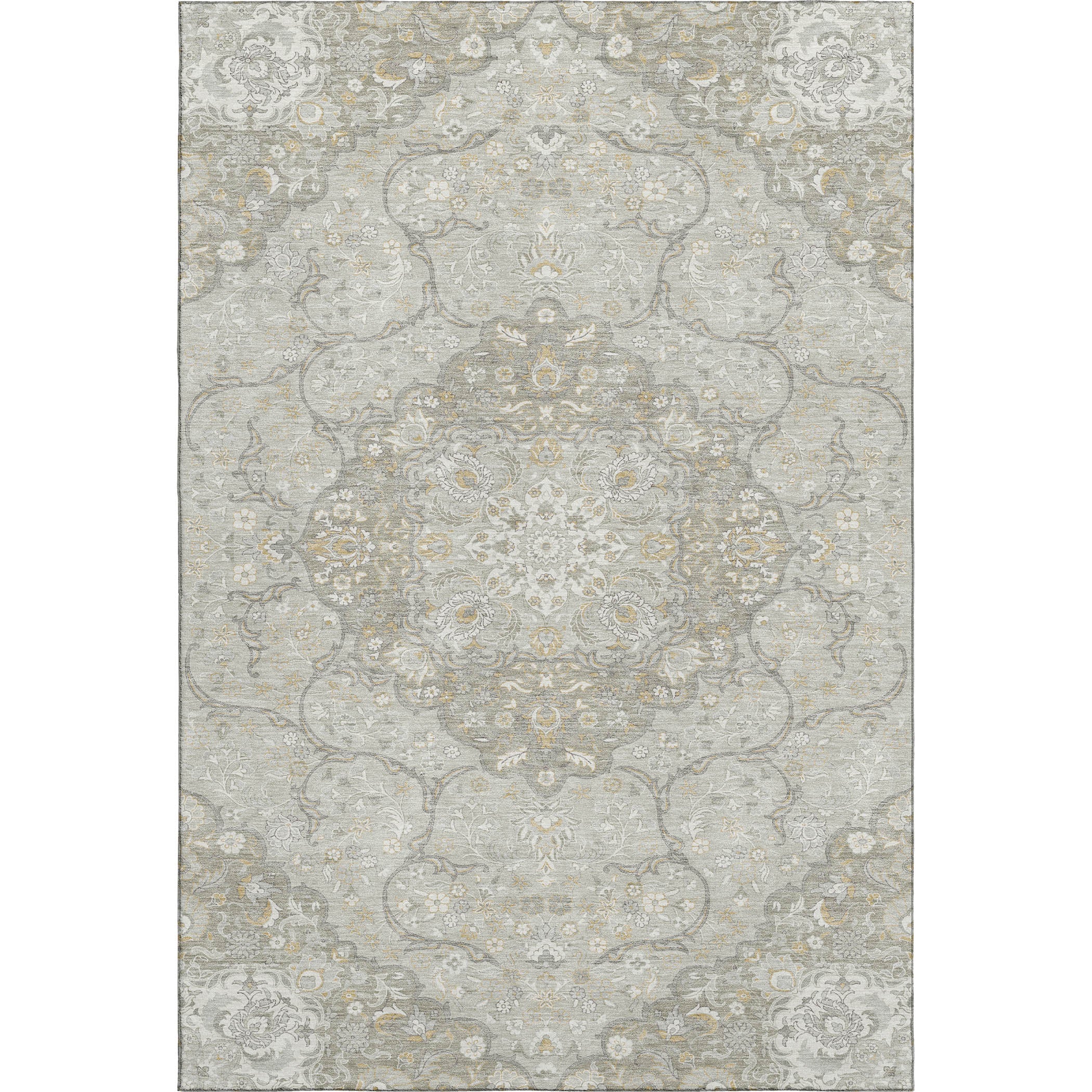 Cairo Machine Washable Traditional Taupe Brown Rug 2'6" x 3'10" #shape_Rectangle