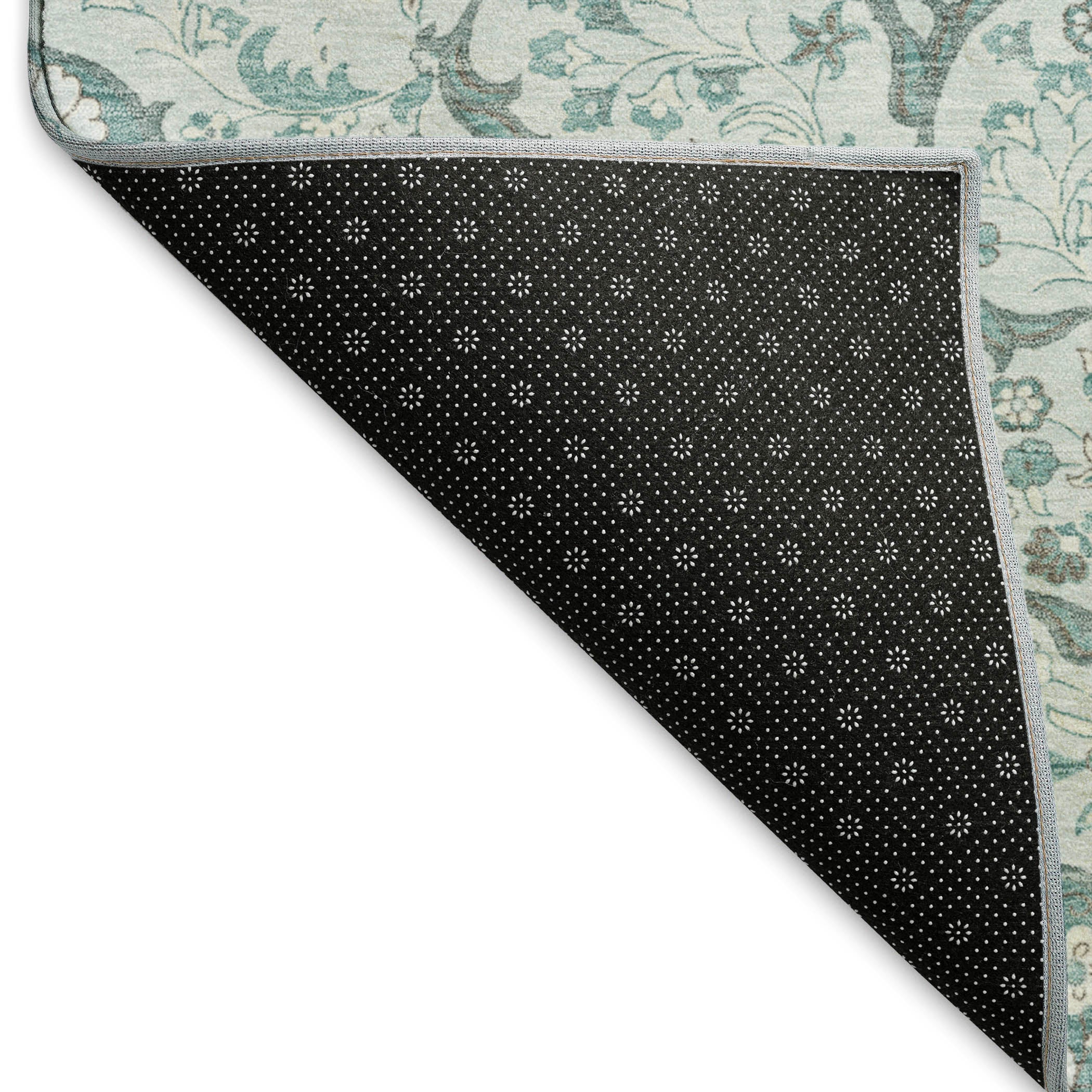 Cairo Machine Washable Traditional Teal Rug 1'8" x 2'6" #shape_Rectangle