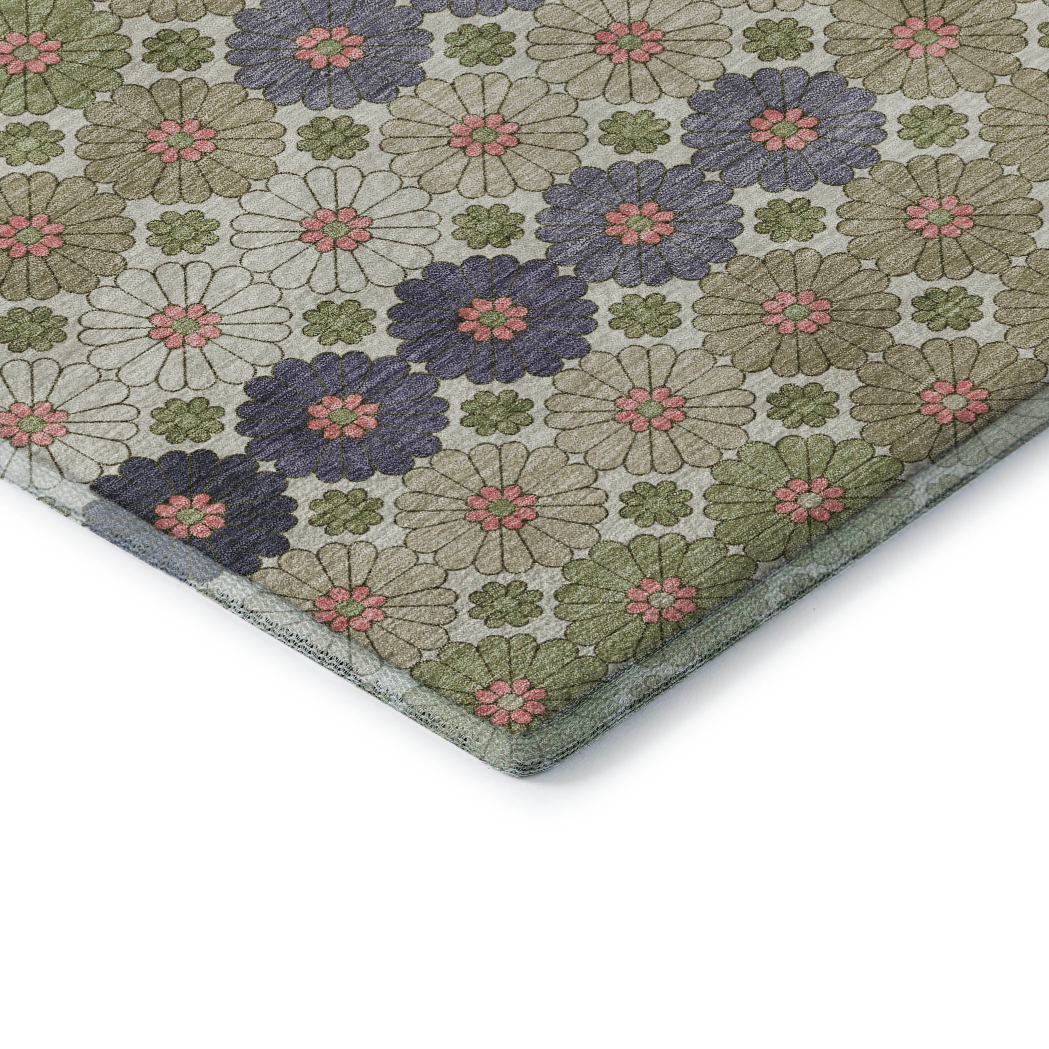 Baku Machine Washable Transitional Aloe Green Rug 1'8" x 2'6" #shape_Rectangle