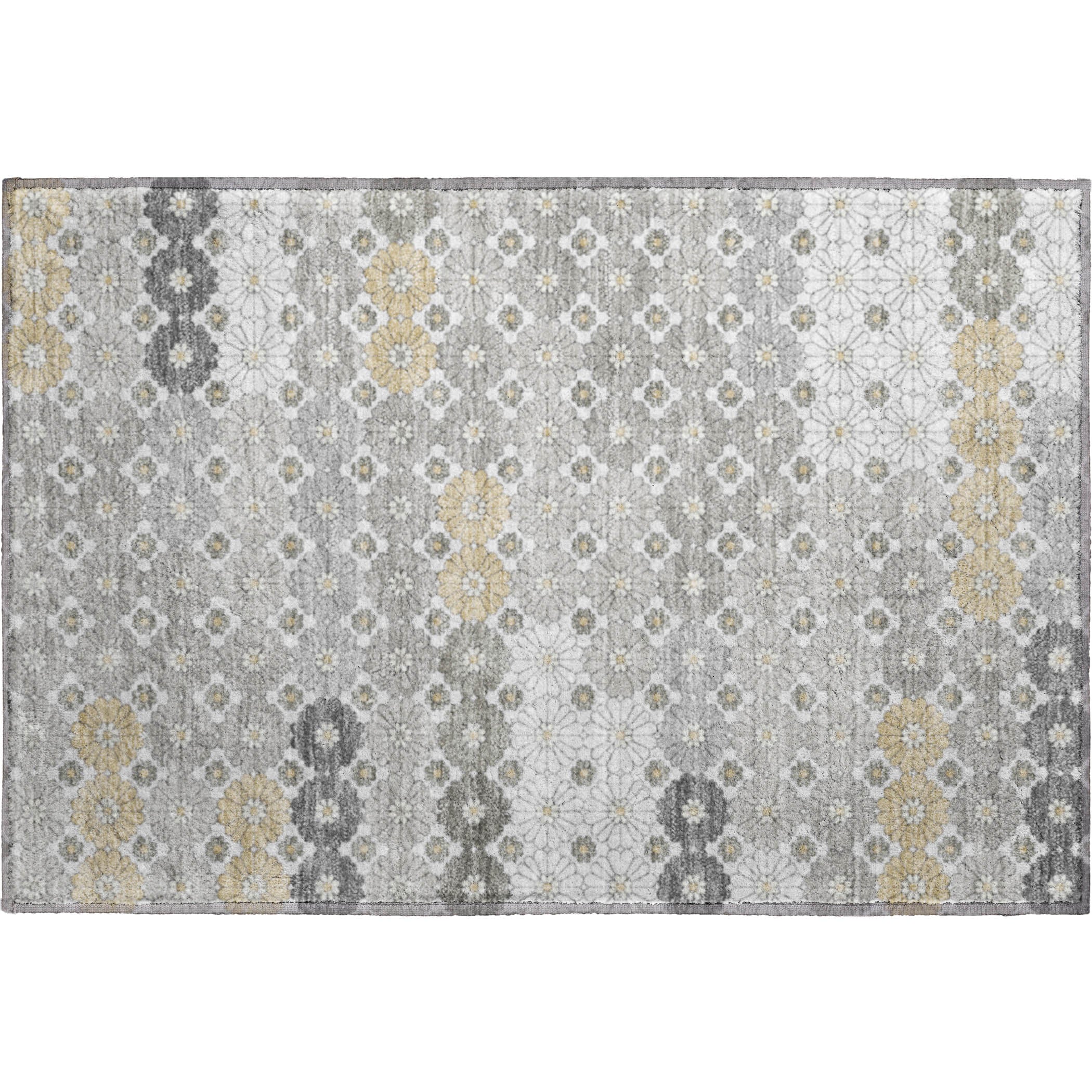 Baku Machine Washable Transitional Gray Rug 1'8" x 2'6" #shape_Rectangle