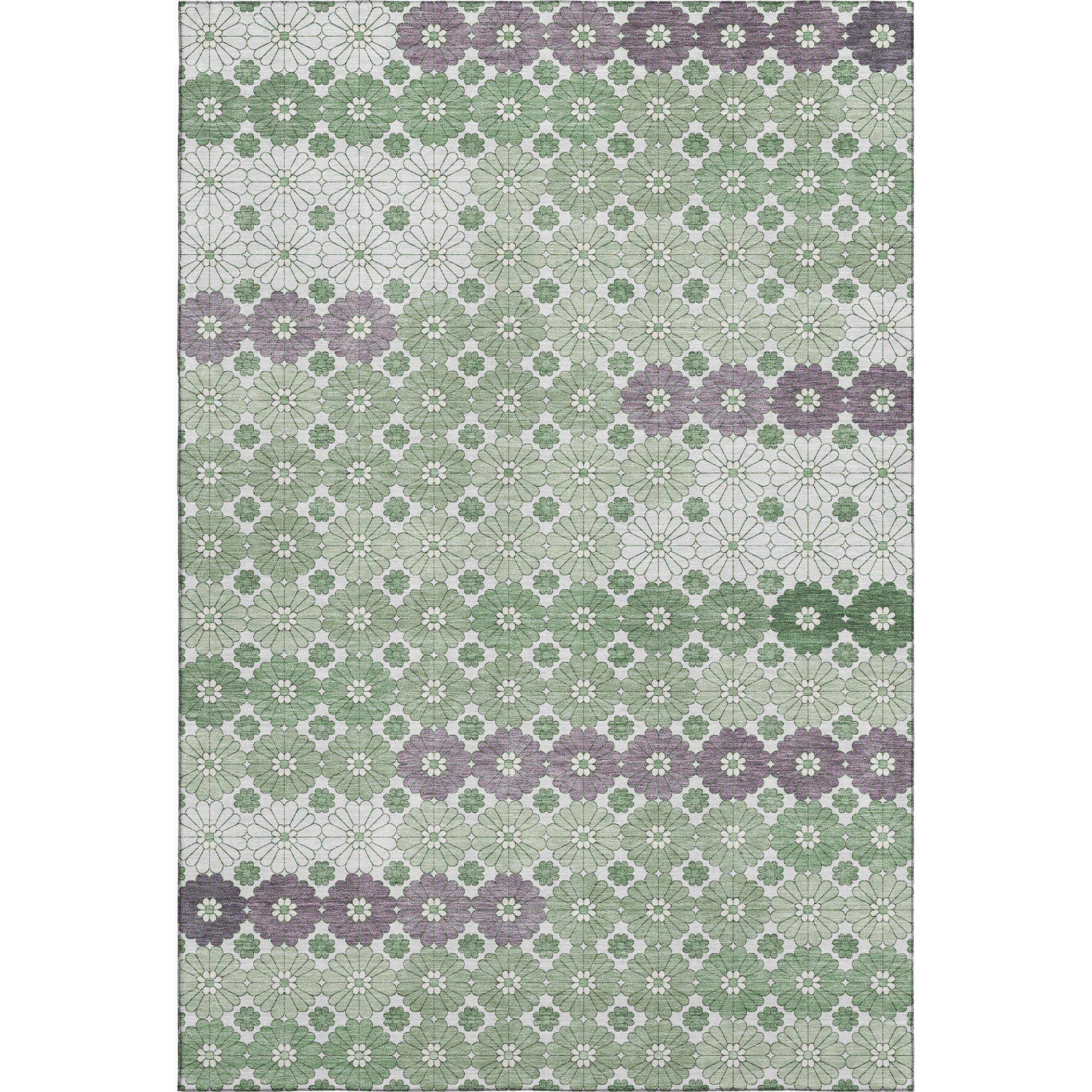 Baku Machine Washable Transitional Sage Green Rug 2'6" x 3'10" #shape_Rectangle