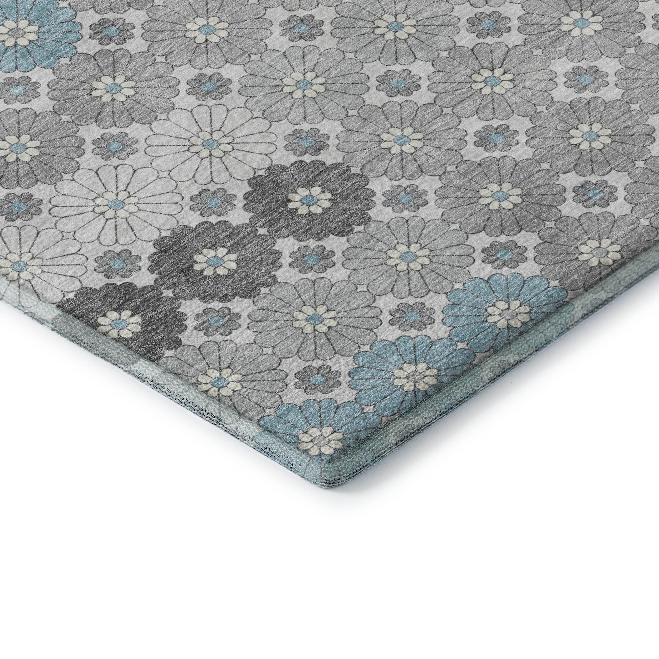 Baku Machine Washable Transitional Silver Gray Rug 1'8" x 2'6" #shape_Rectangle