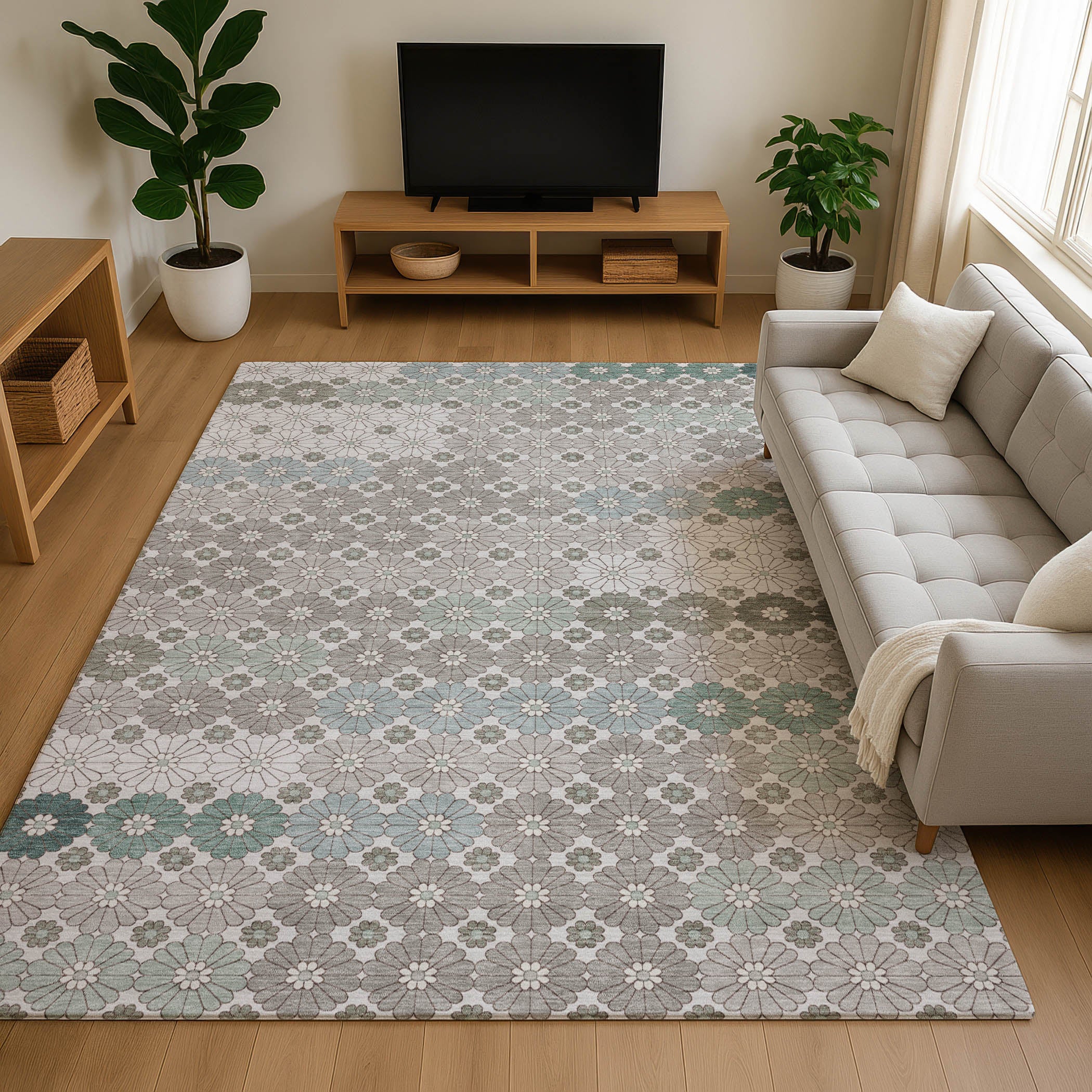Baku Machine Washable Transitional Taupe Brown Rug 2'6" x 3'10" #shape_Rectangle
