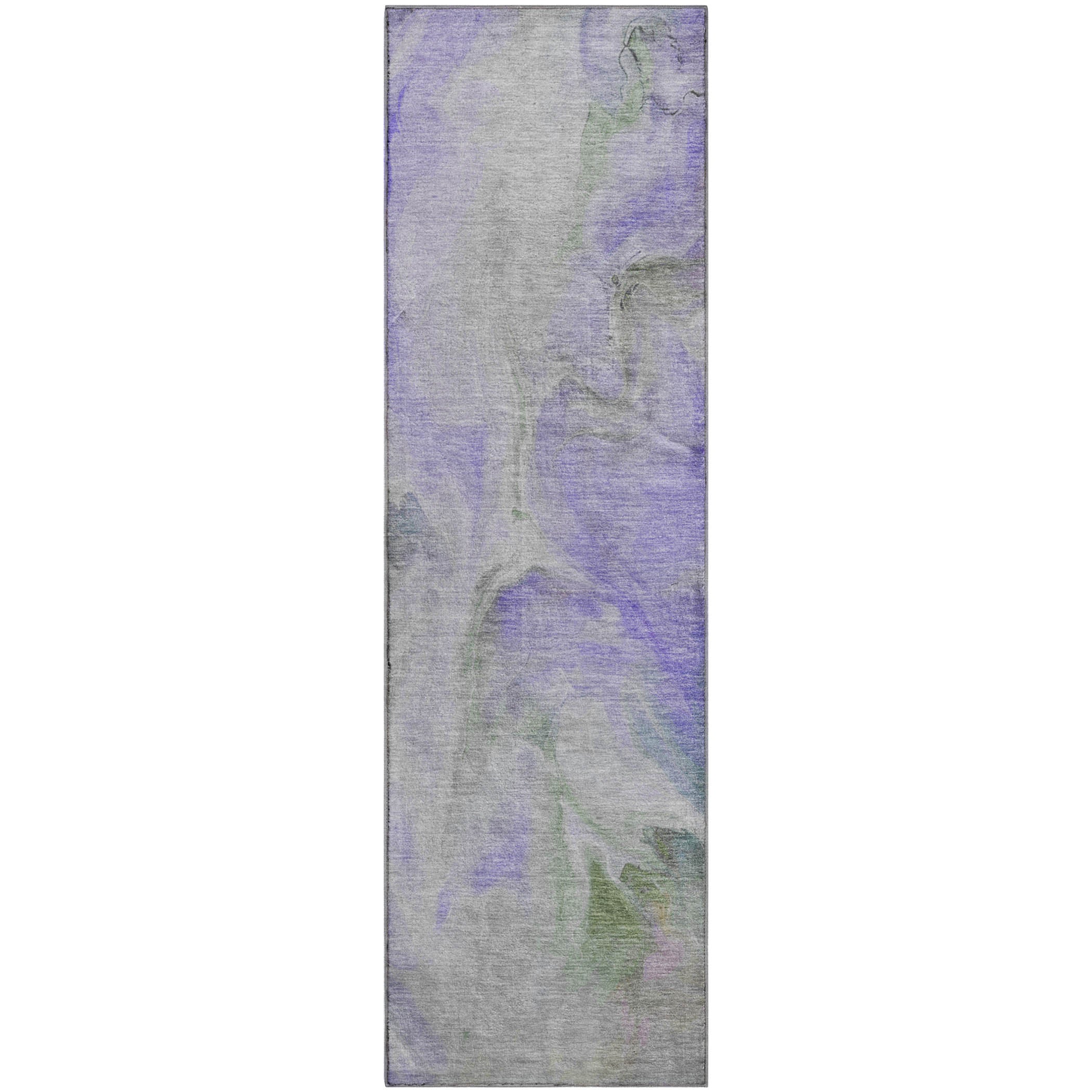 Oslo Machine Washable Transitional Lavender Purple Rug 2'3" x 7'6" #shape_Runner
