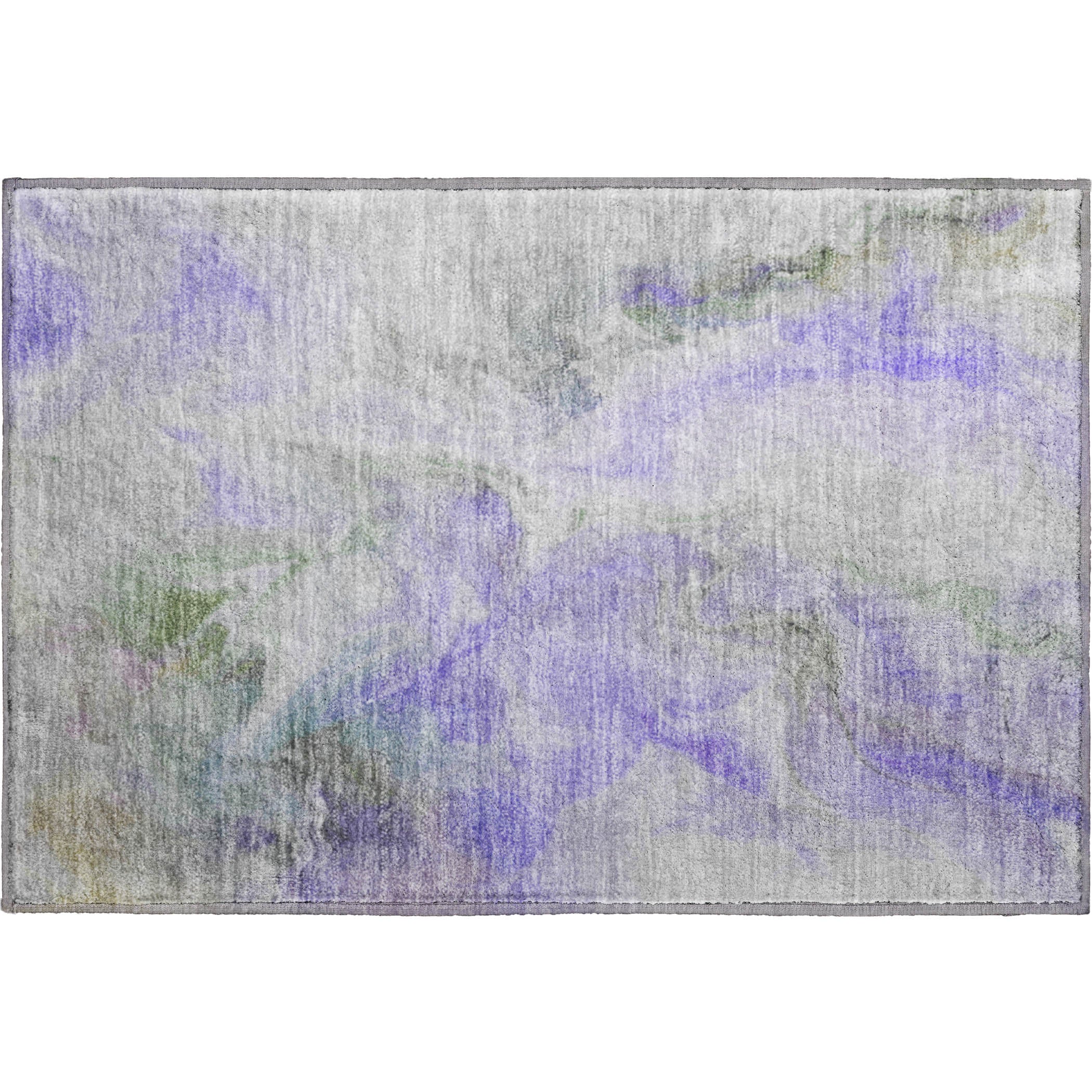 Oslo Machine Washable Transitional Lavender Purple Rug 1'8" x 2'6" #shape_Rectangle