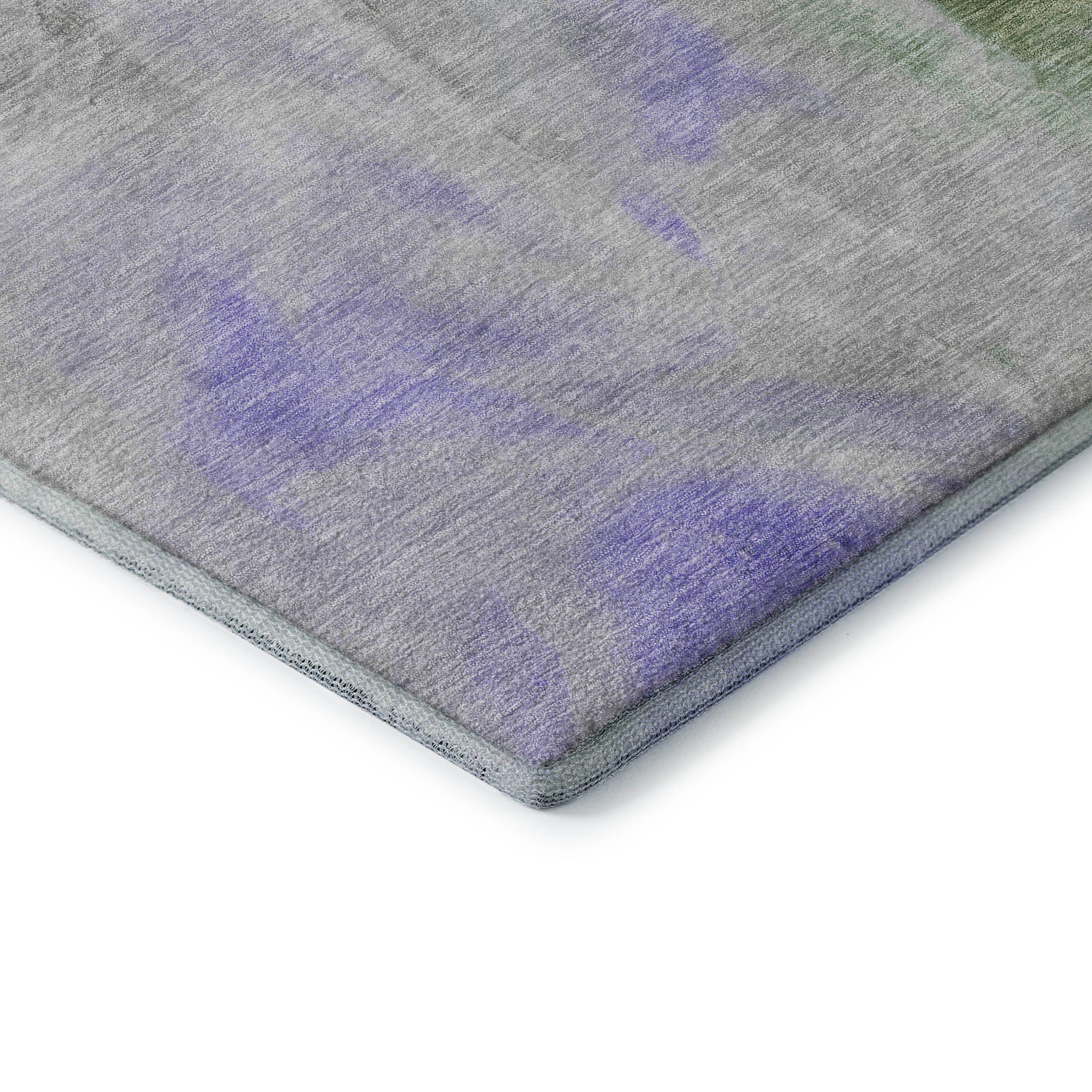 Oslo Machine Washable Transitional Lavender Purple Rug 1'8" x 2'6" #shape_Rectangle