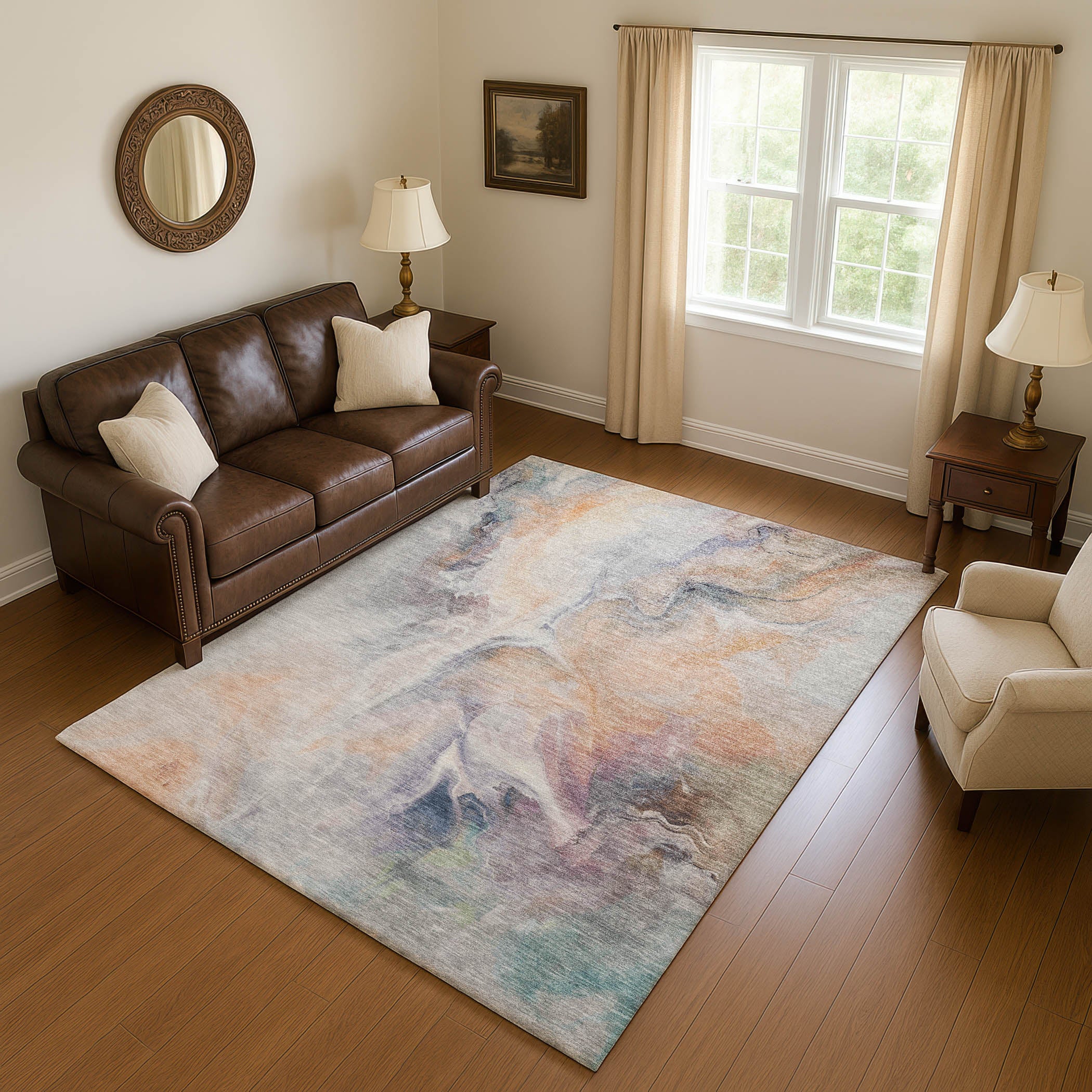 Oslo Machine Washable Transitional Linen Ivory Rug 2'6" x 3'10" #shape_Rectangle