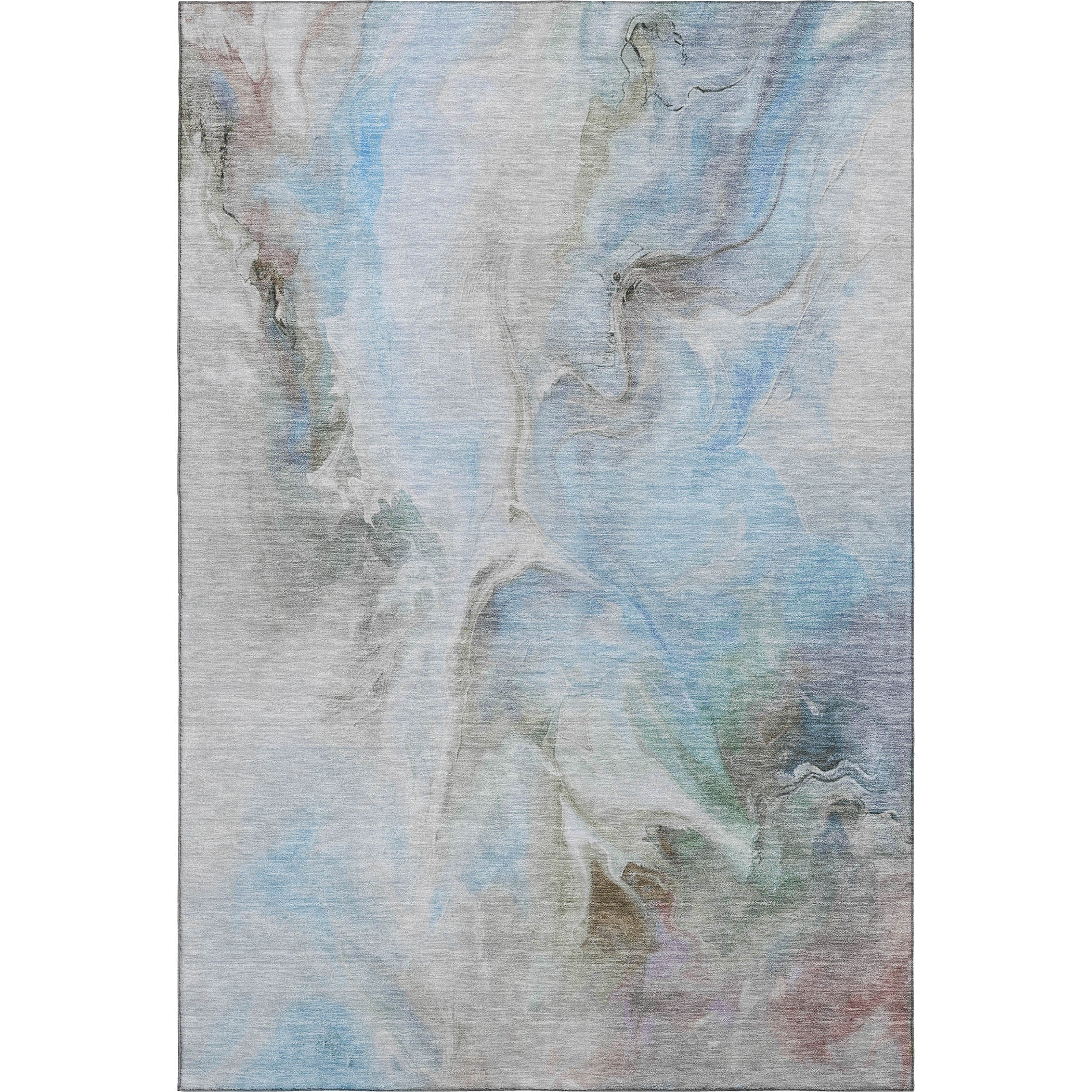 Oslo Machine Washable Transitional Sky Blue Rug 2'6" x 3'10" #shape_Rectangle