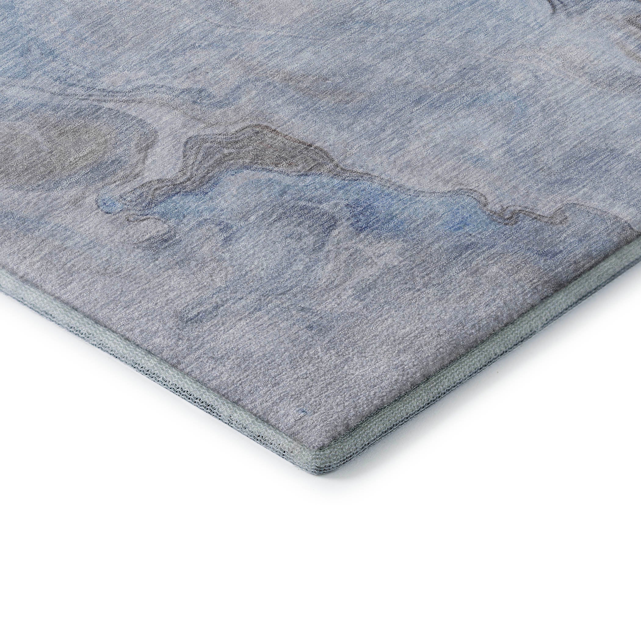 Lisbon Machine Washable Transitional Blue Rug 1'8" x 2'6" #shape_Rectangle