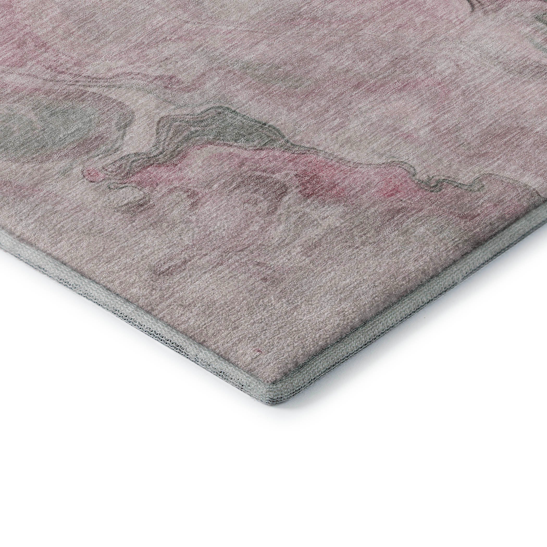 Lisbon Machine Washable Transitional Blush Pink Rug 1'8" x 2'6" #shape_Rectangle