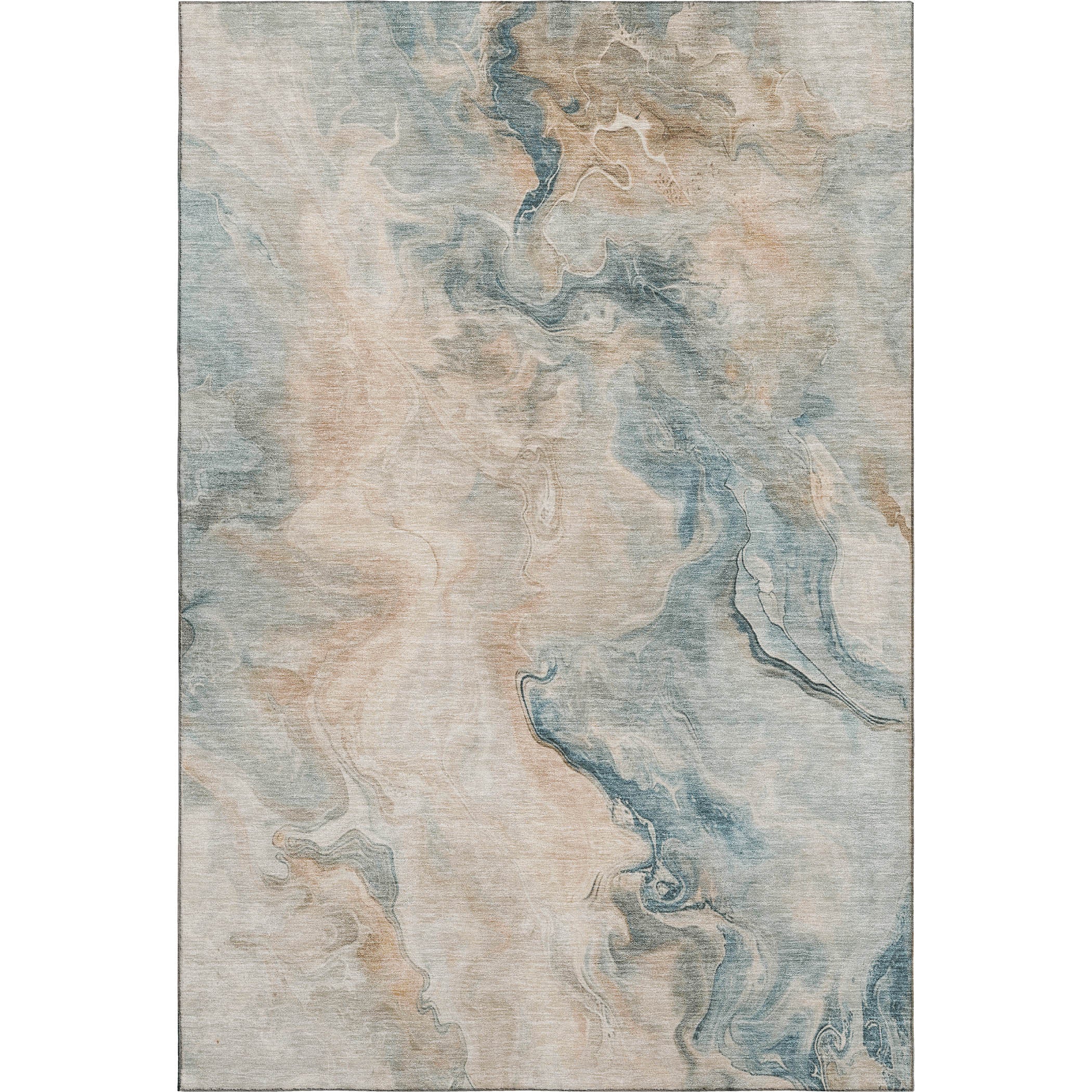 Lisbon Machine Washable Transitional Teal Rug 2'6" x 3'10" #shape_Rectangle