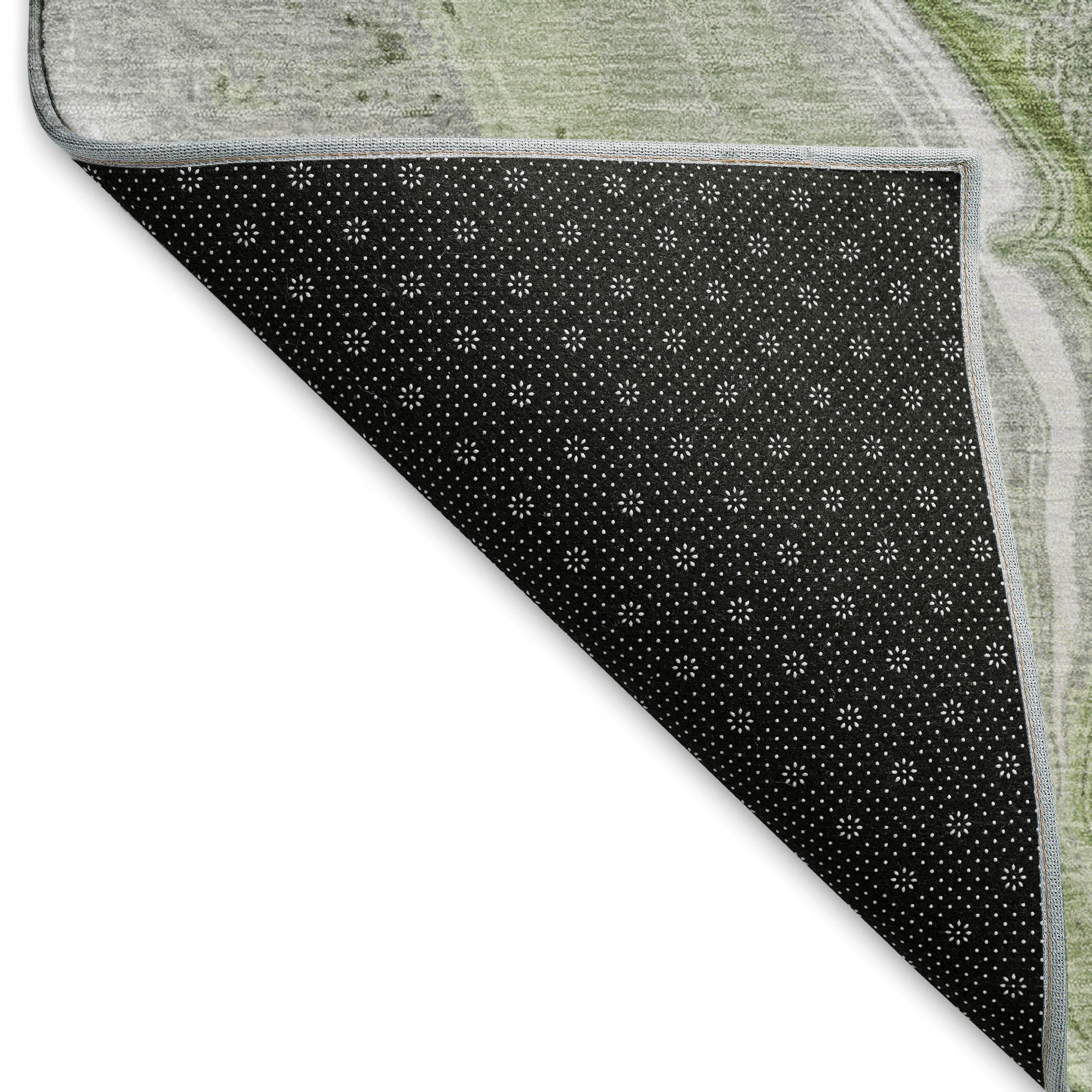 Kotor Machine Washable Transitional Aloe Green Rug 1'8" x 2'6" #shape_Rectangle